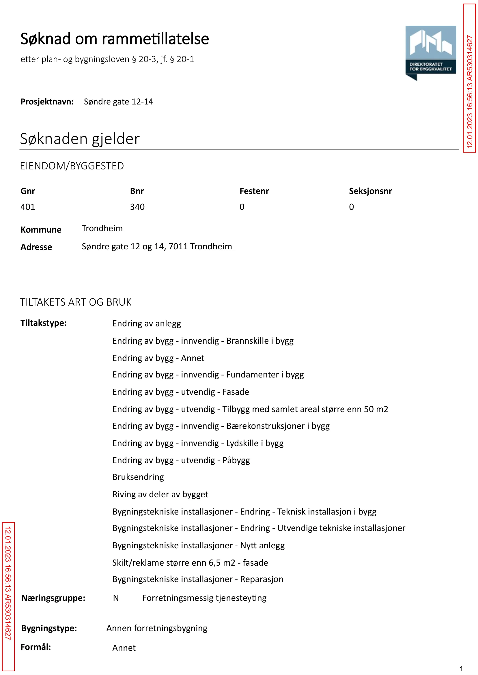 Søknad om rammetillatelse