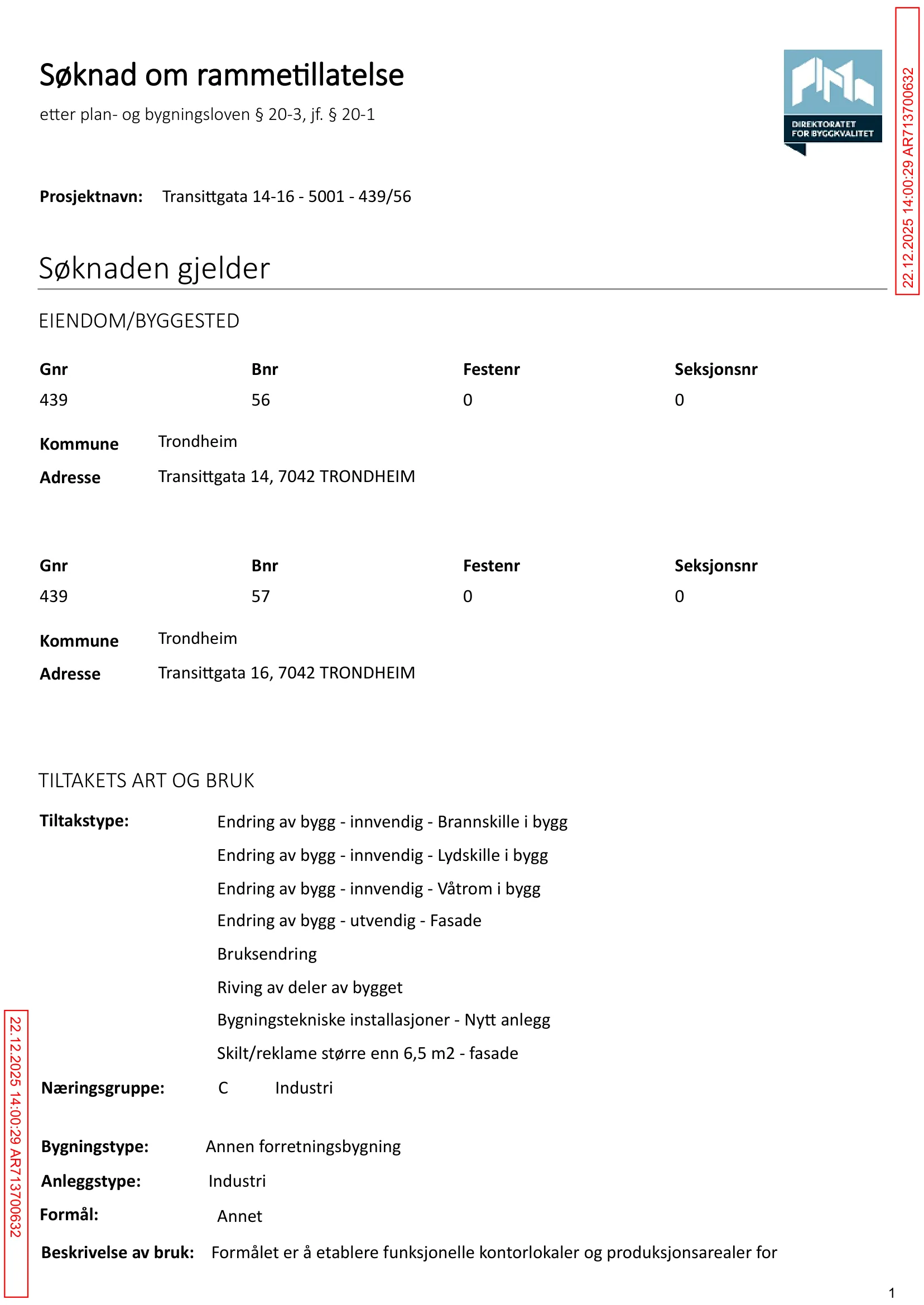 Søknad om rammetillatelse