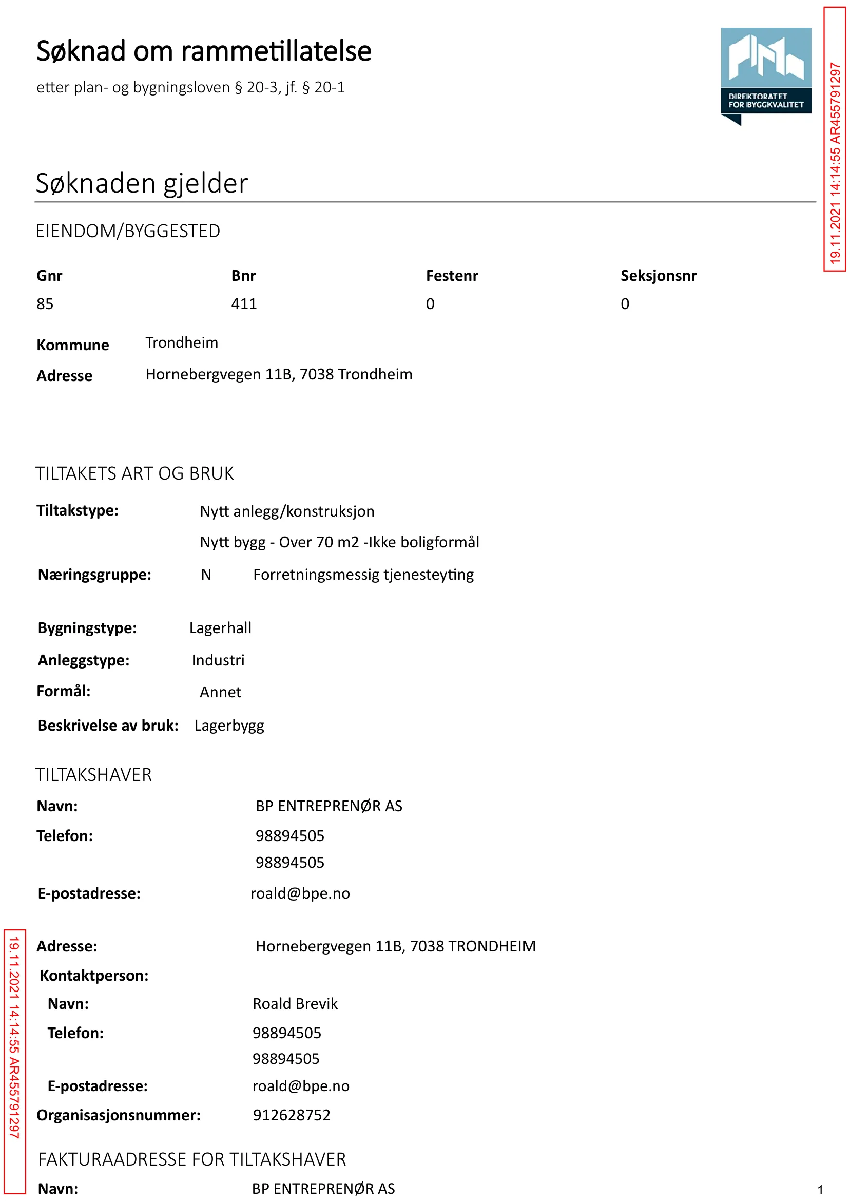 Søknad om rammetillatelse