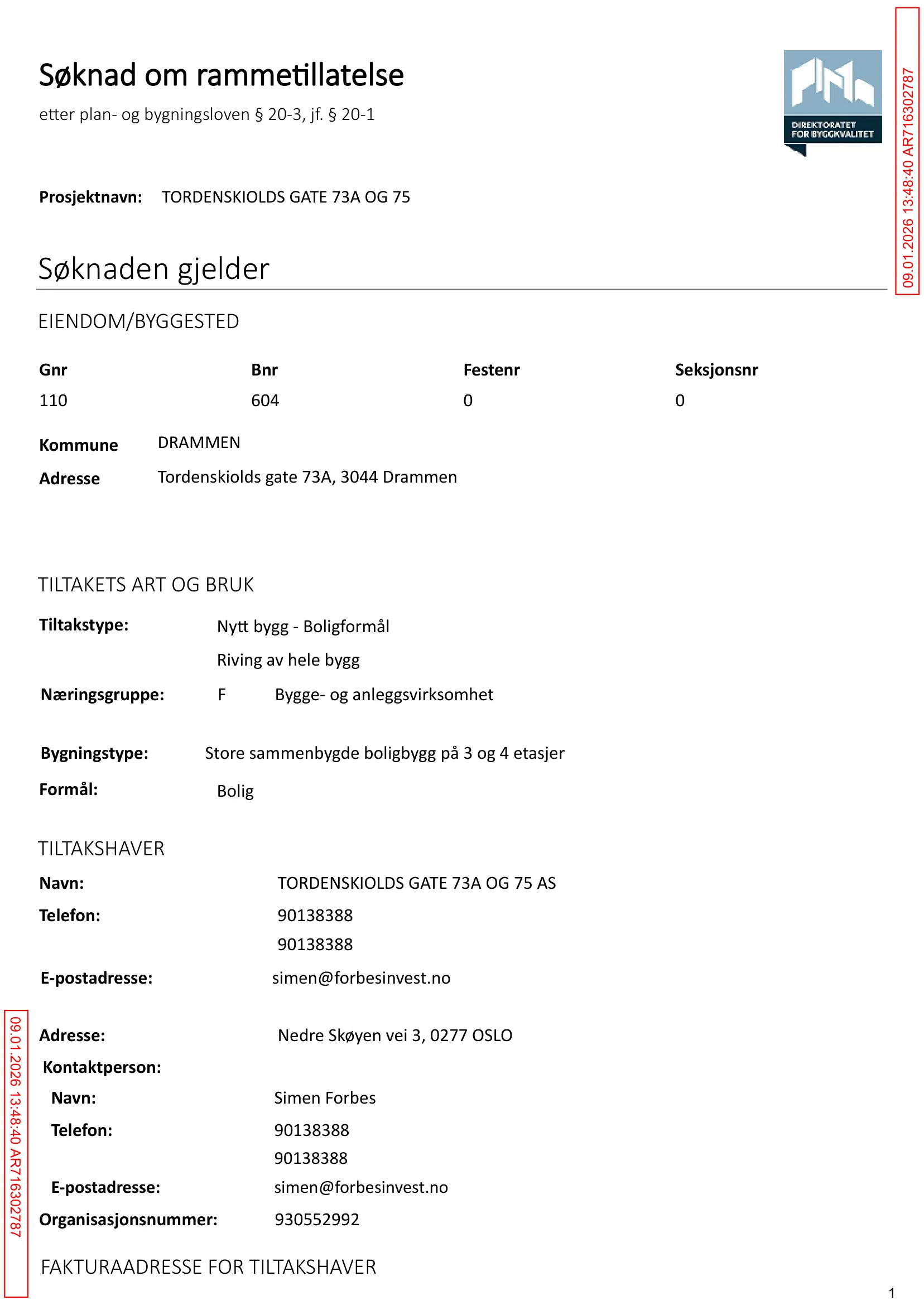 Søknad om rammetillatelse