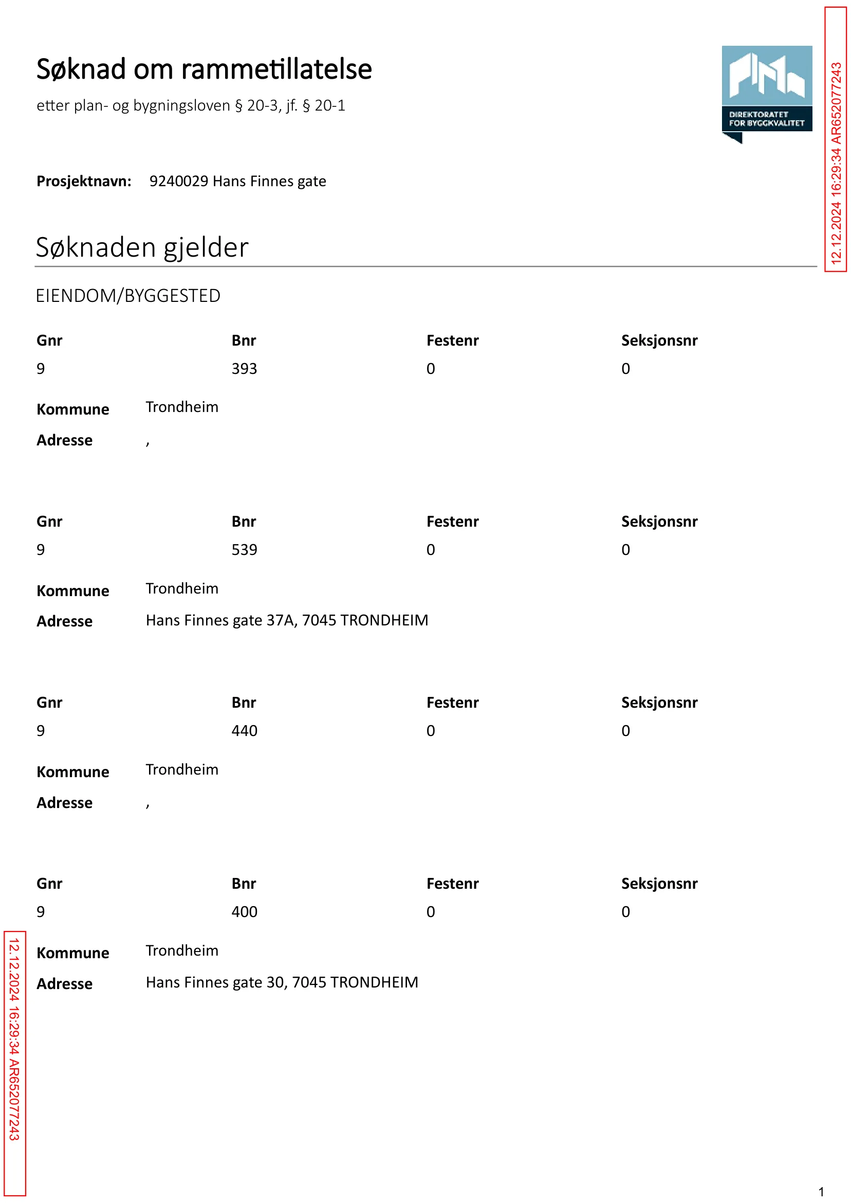Søknad om rammetillatelse