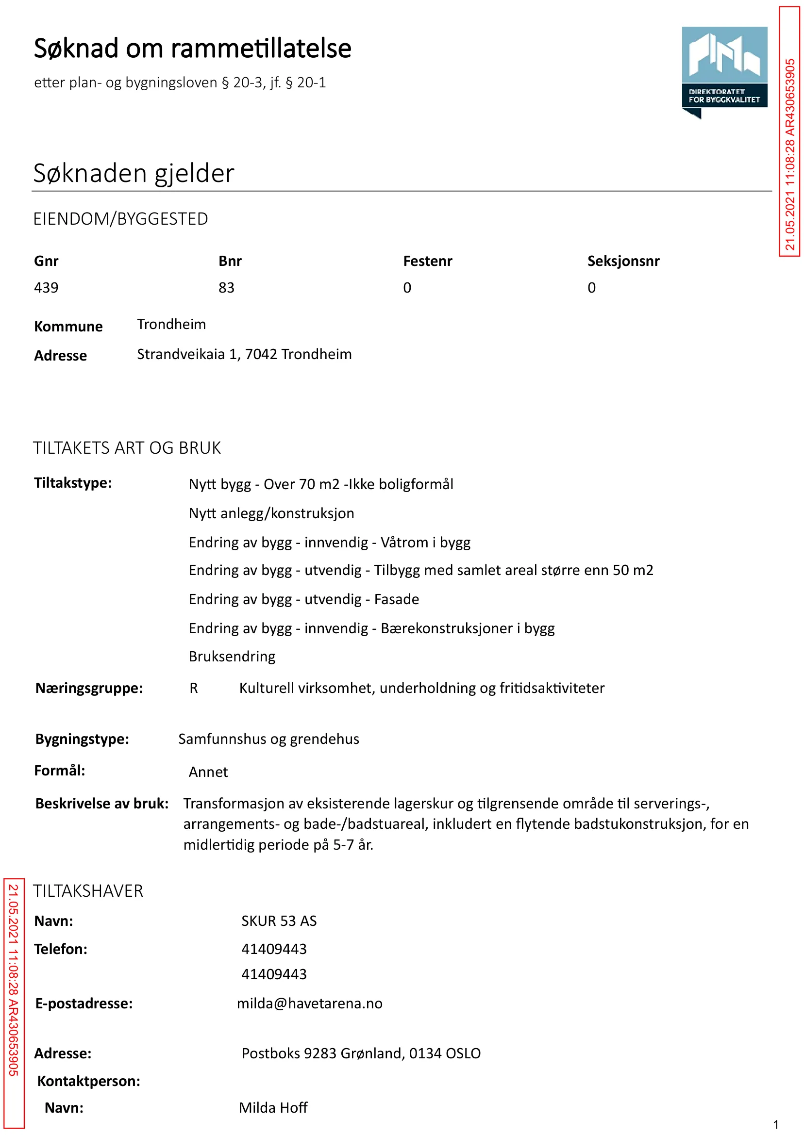 Søknad om rammetillatelse