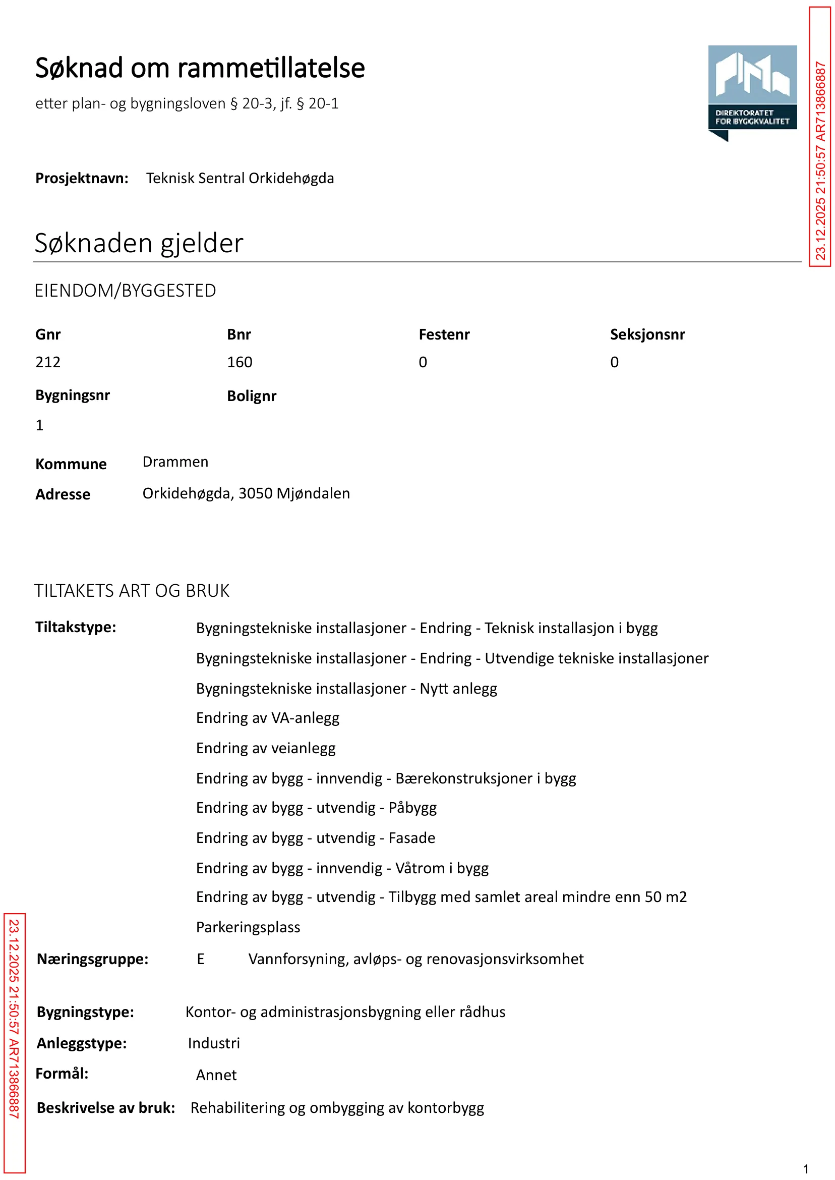 Søknad om rammetillatelse