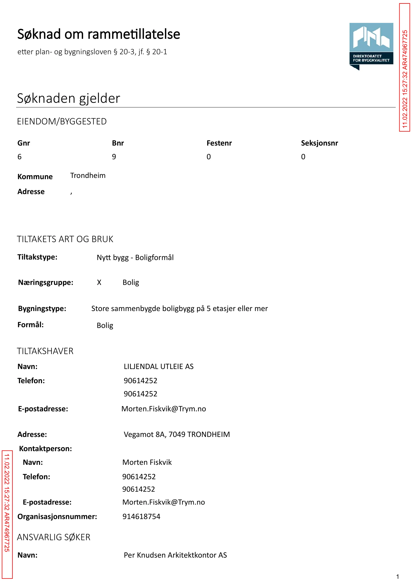 Søknad om rammetillatelse