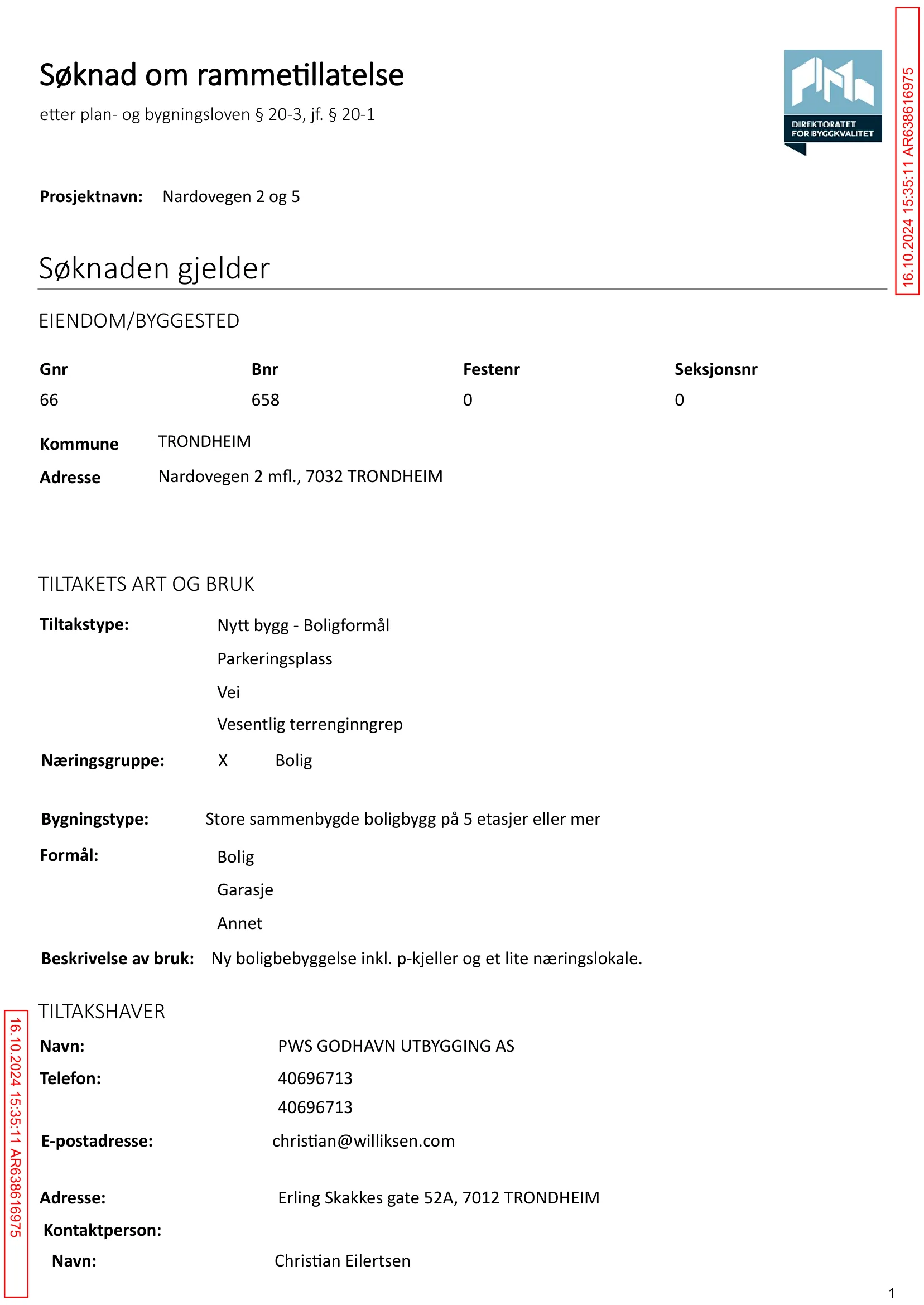 Søknad om rammetillatelse