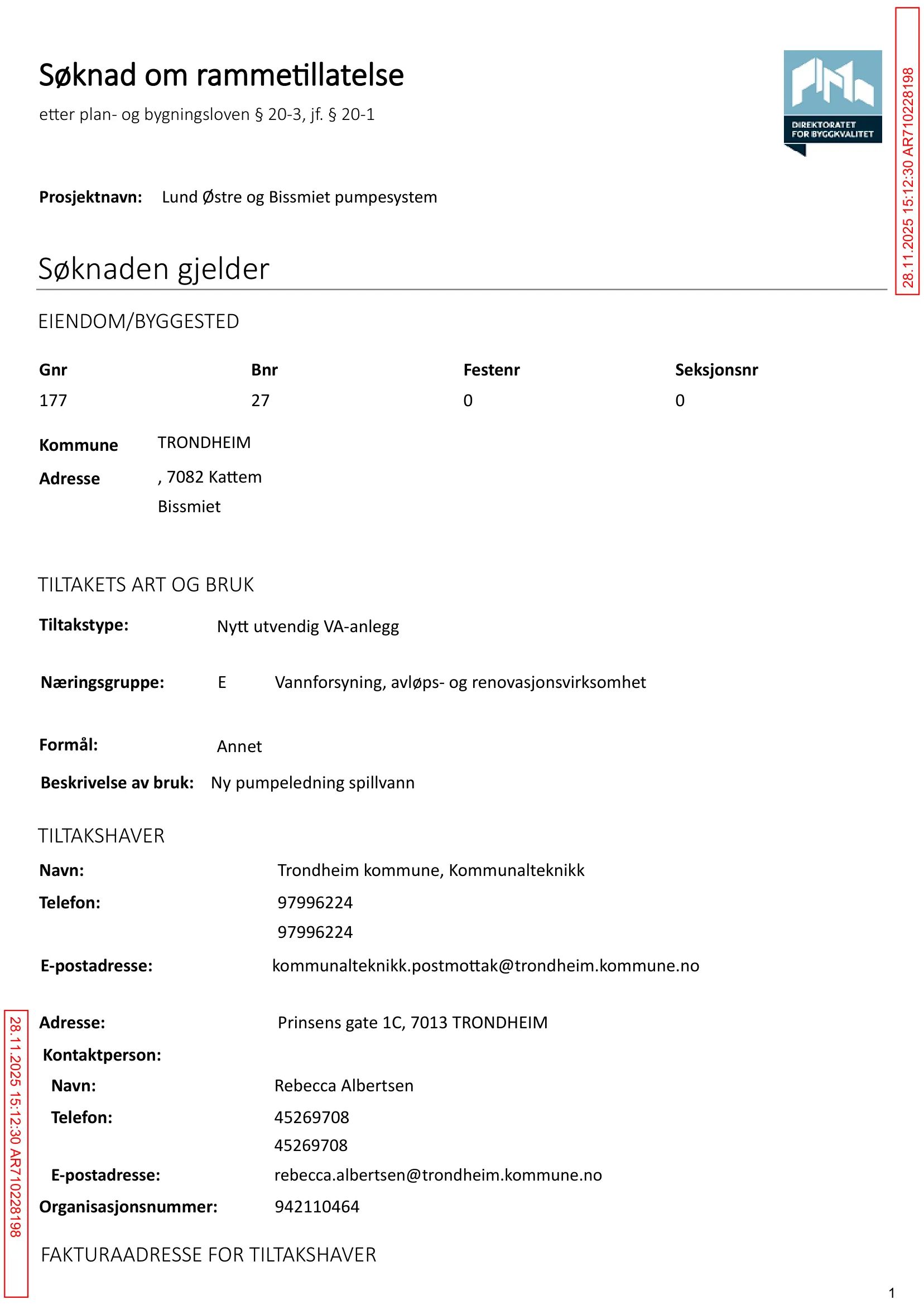 Søknad om rammetillatelse