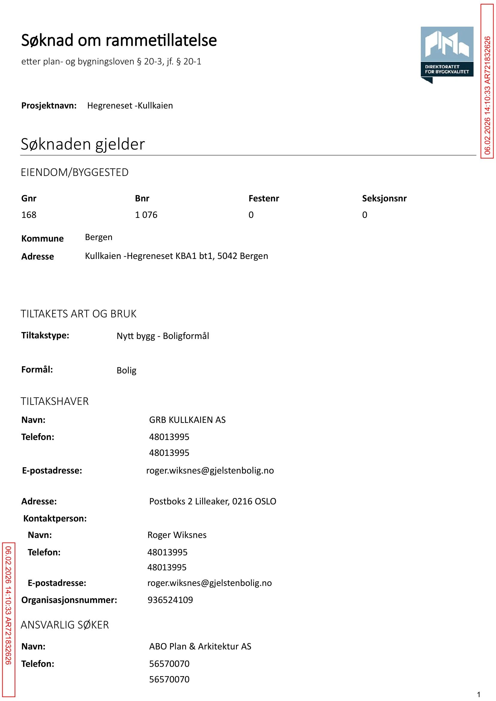 Søknad om rammetillatelse