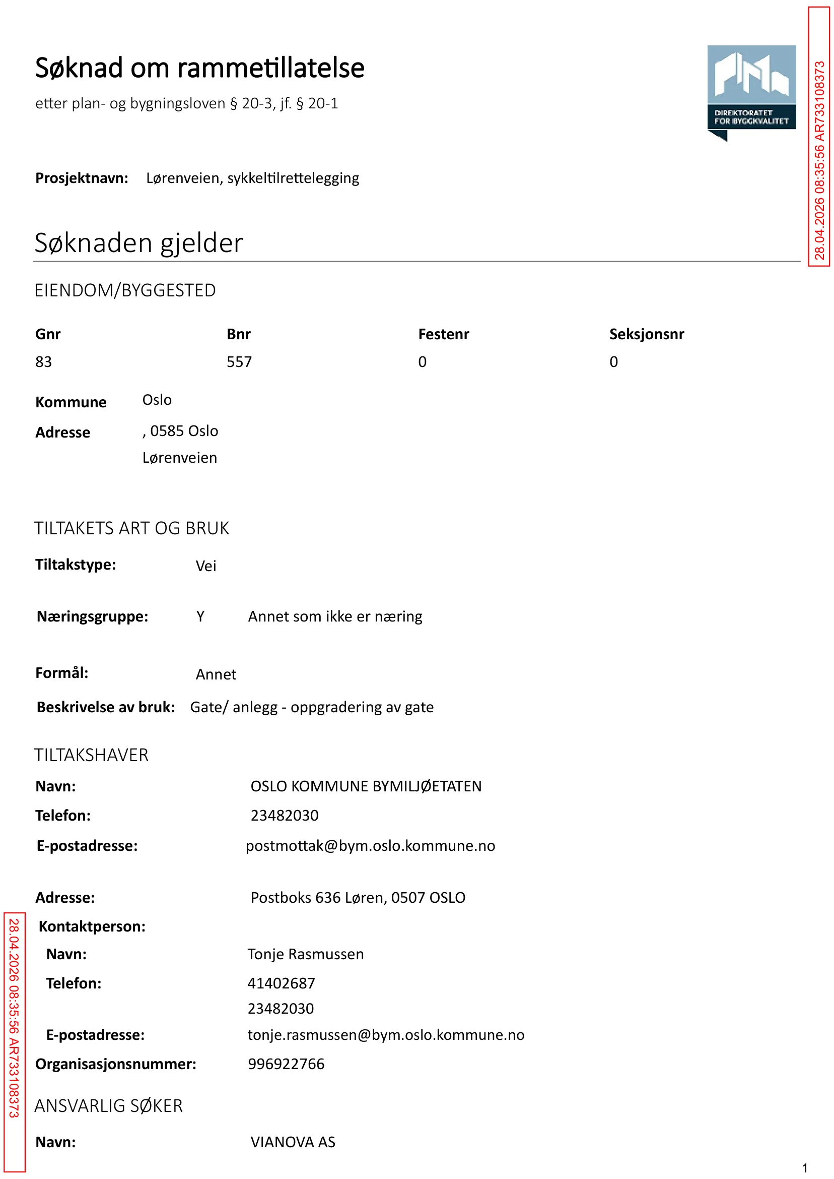Søknad om rammetillatelse