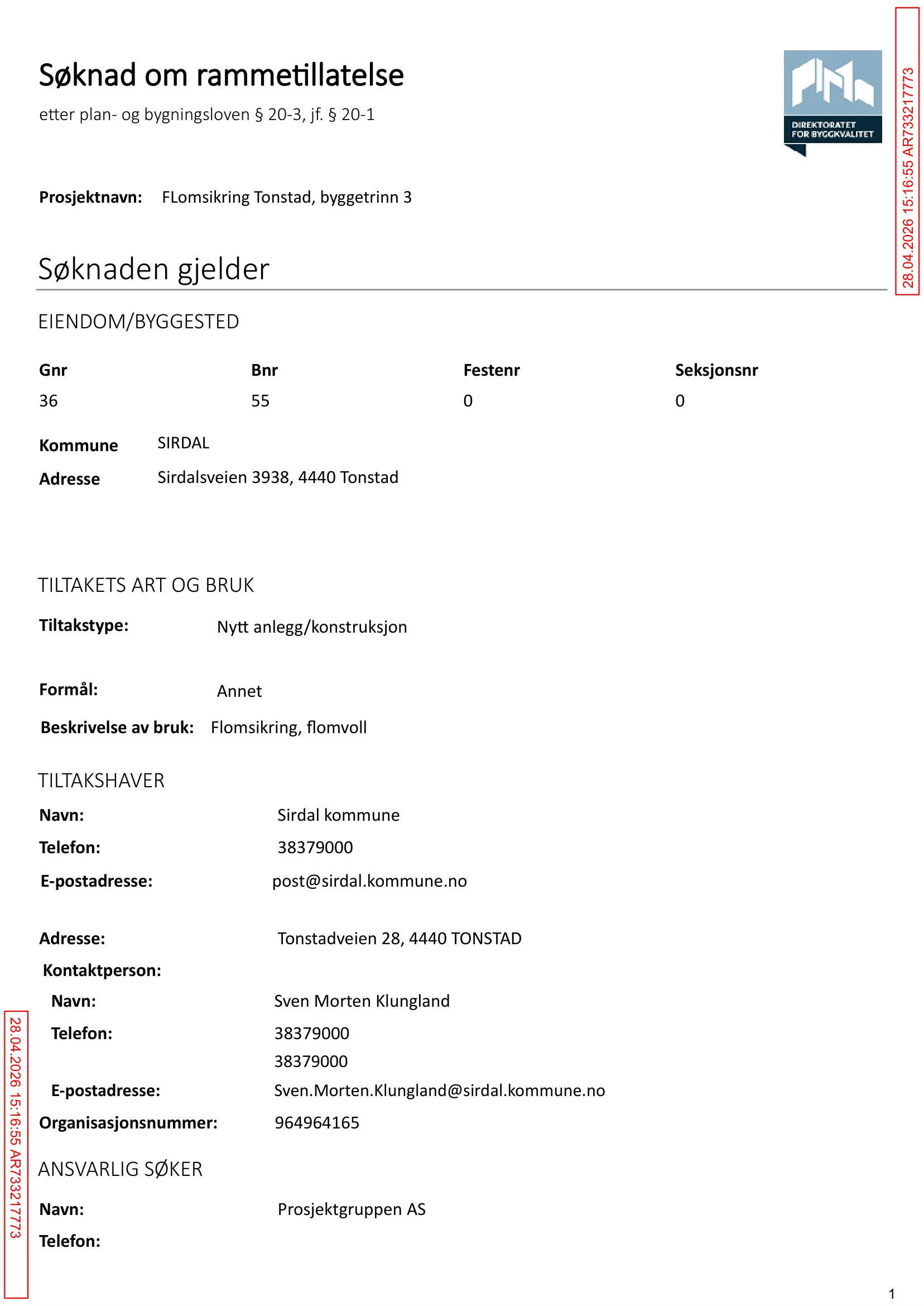 Søknad om rammetillatelse