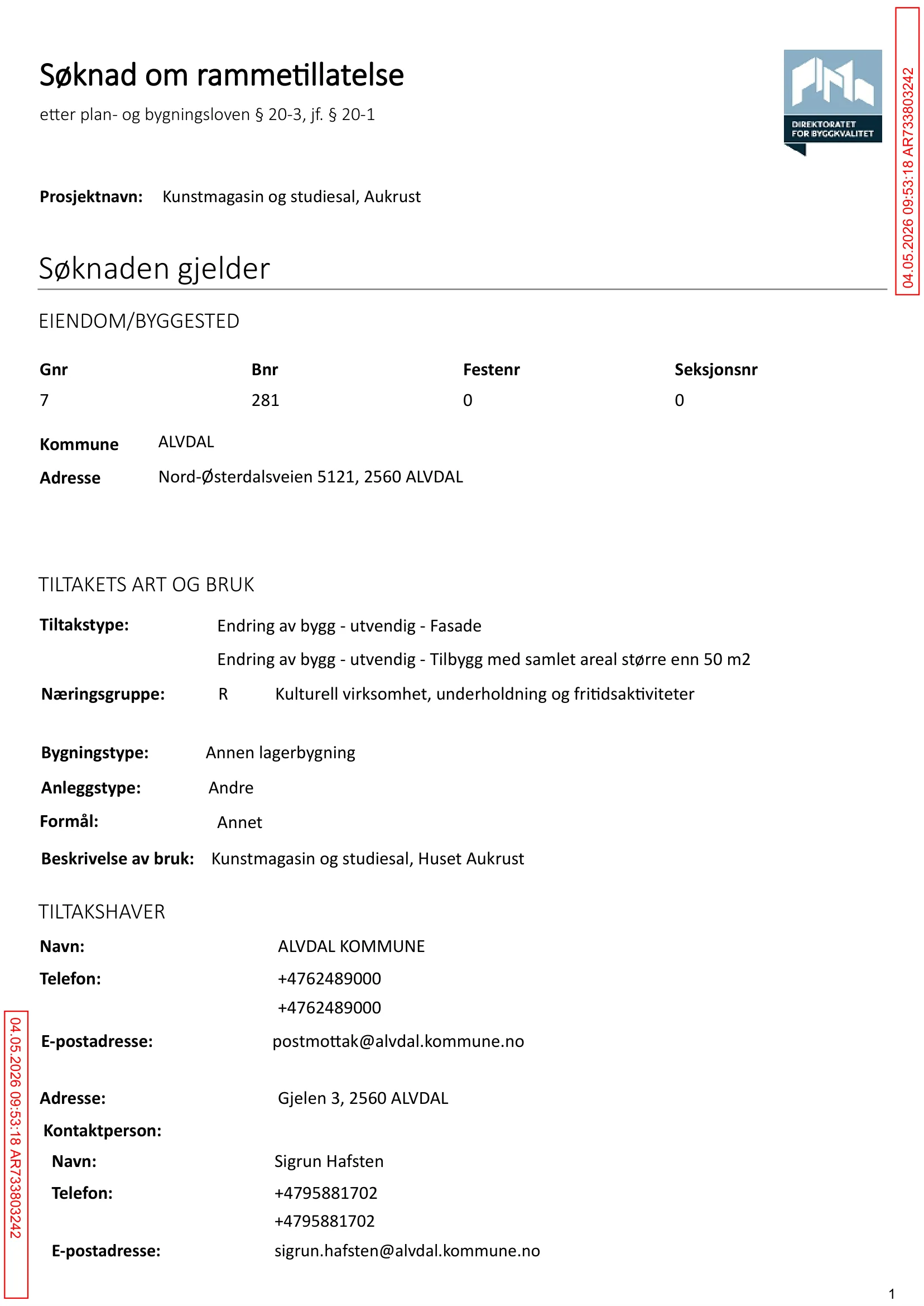 Søknad om rammetillatelse