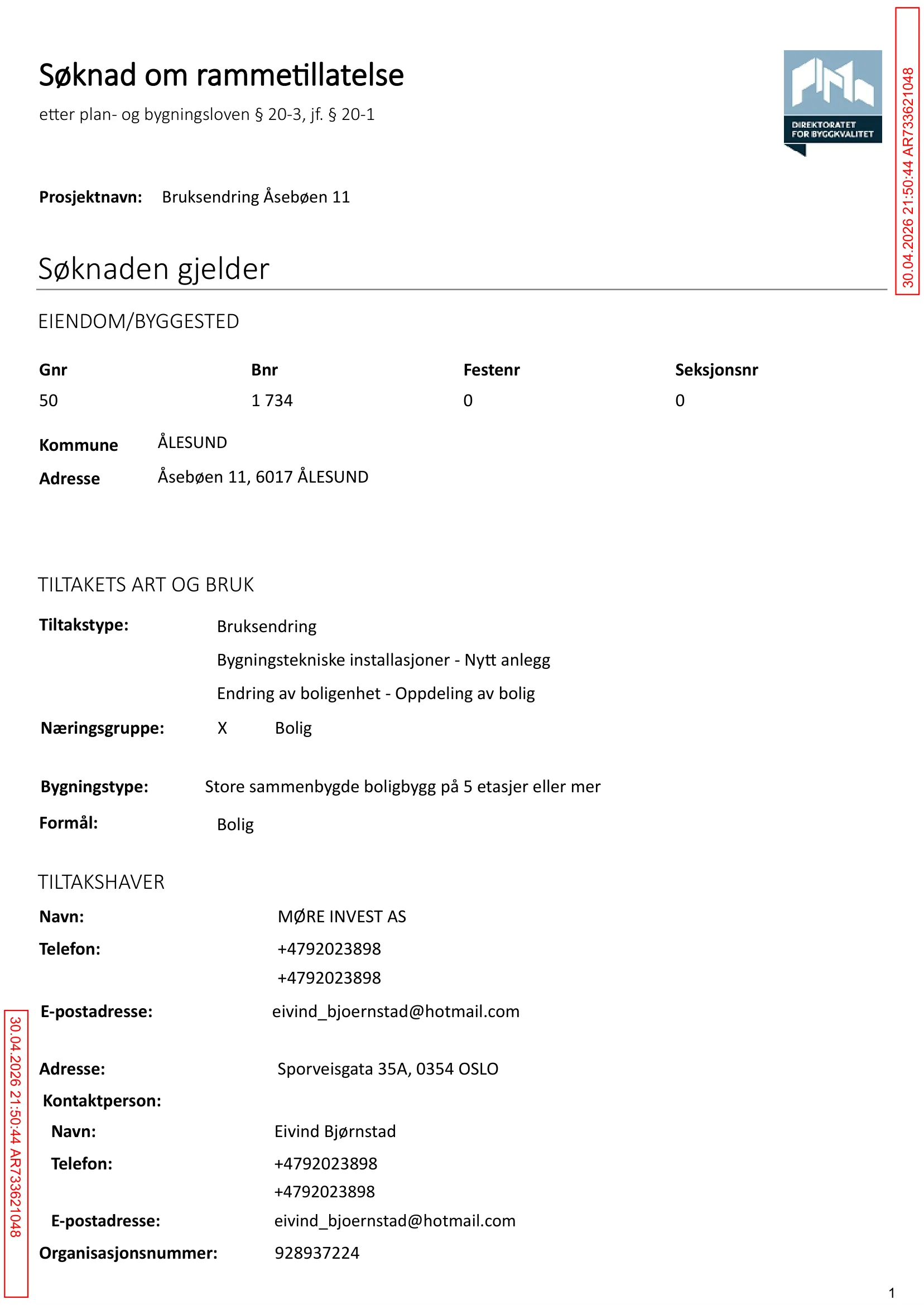 Søknad om rammetillatelse