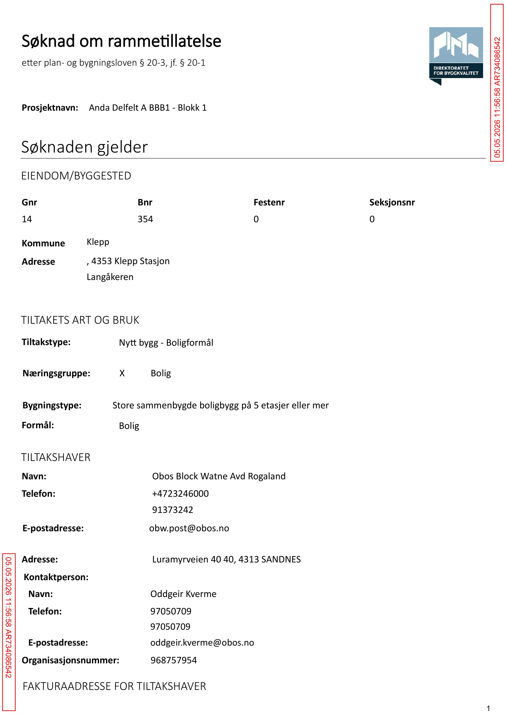 Søknad om rammetillatelse