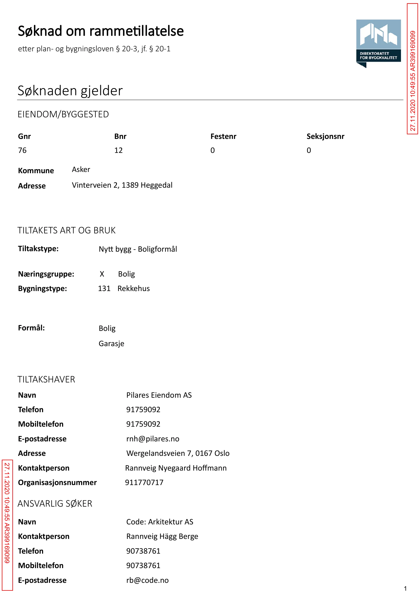 Søknad om rammetillatelse
