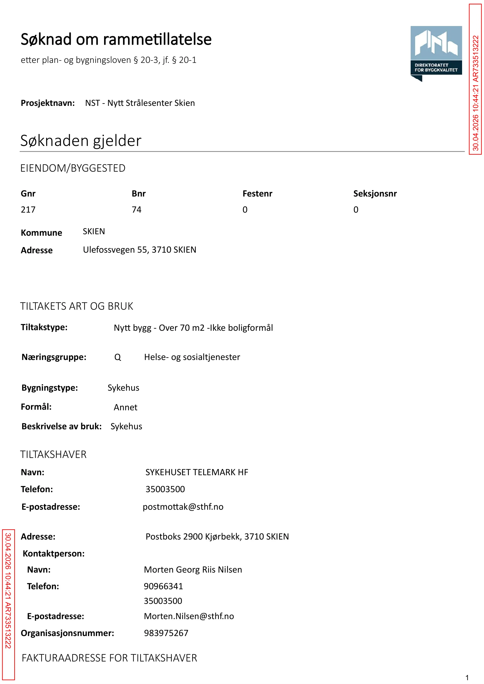 Søknad om rammetillatelse