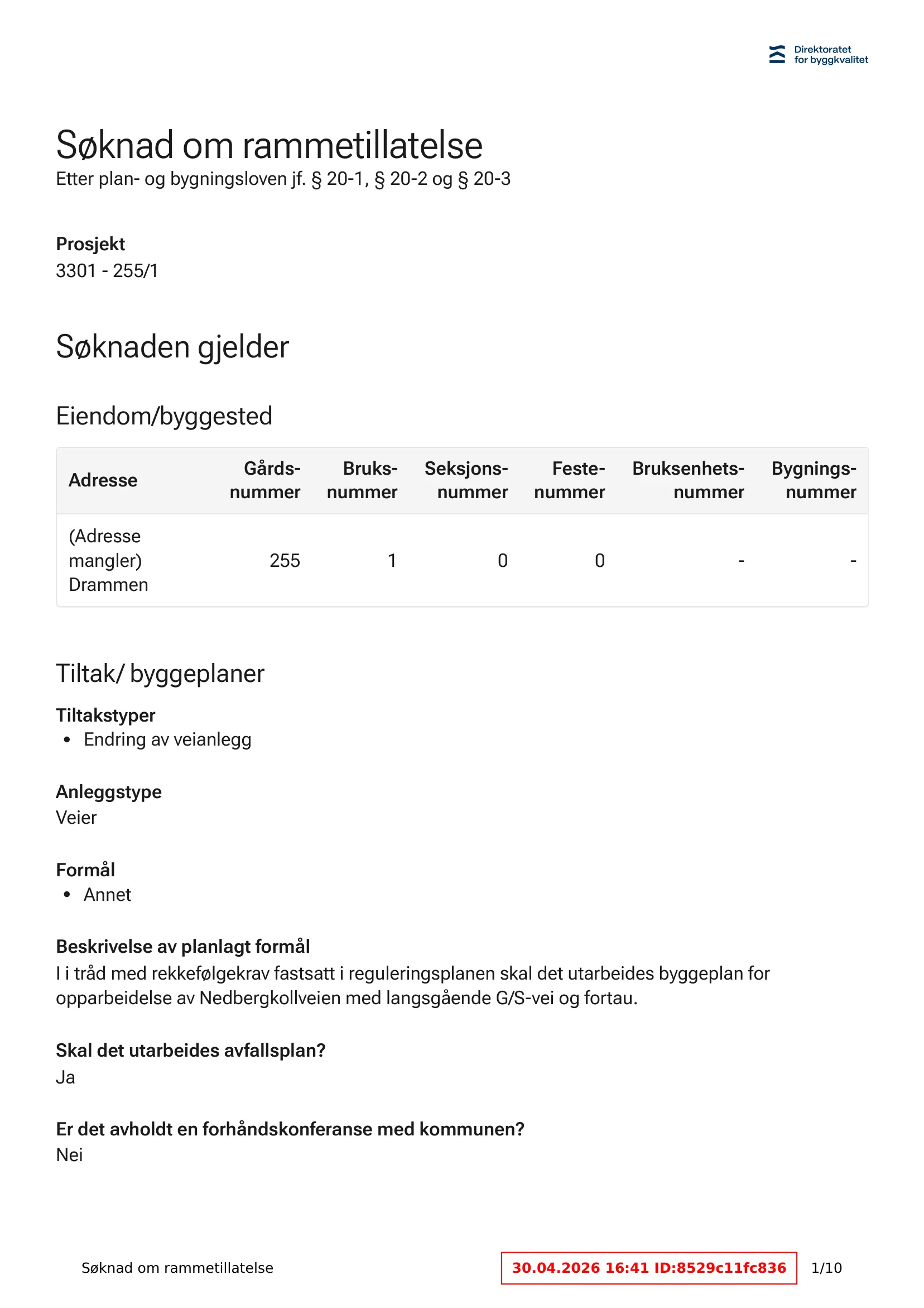 Søknad om rammetillatelse