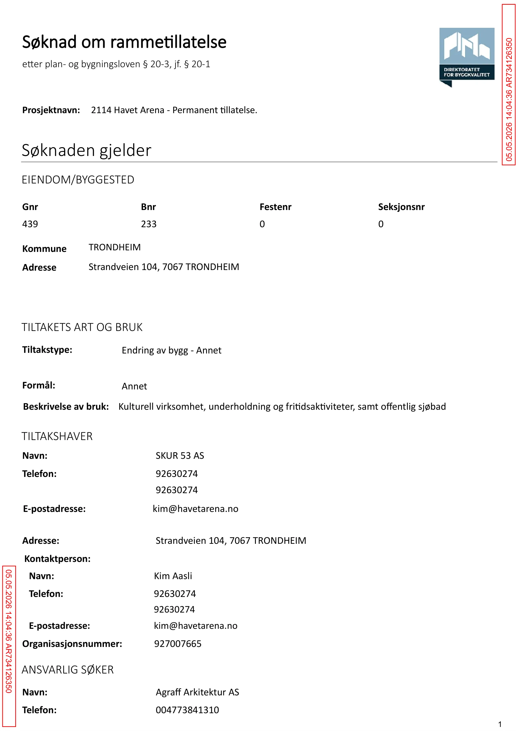 Søknad om rammetillatelse