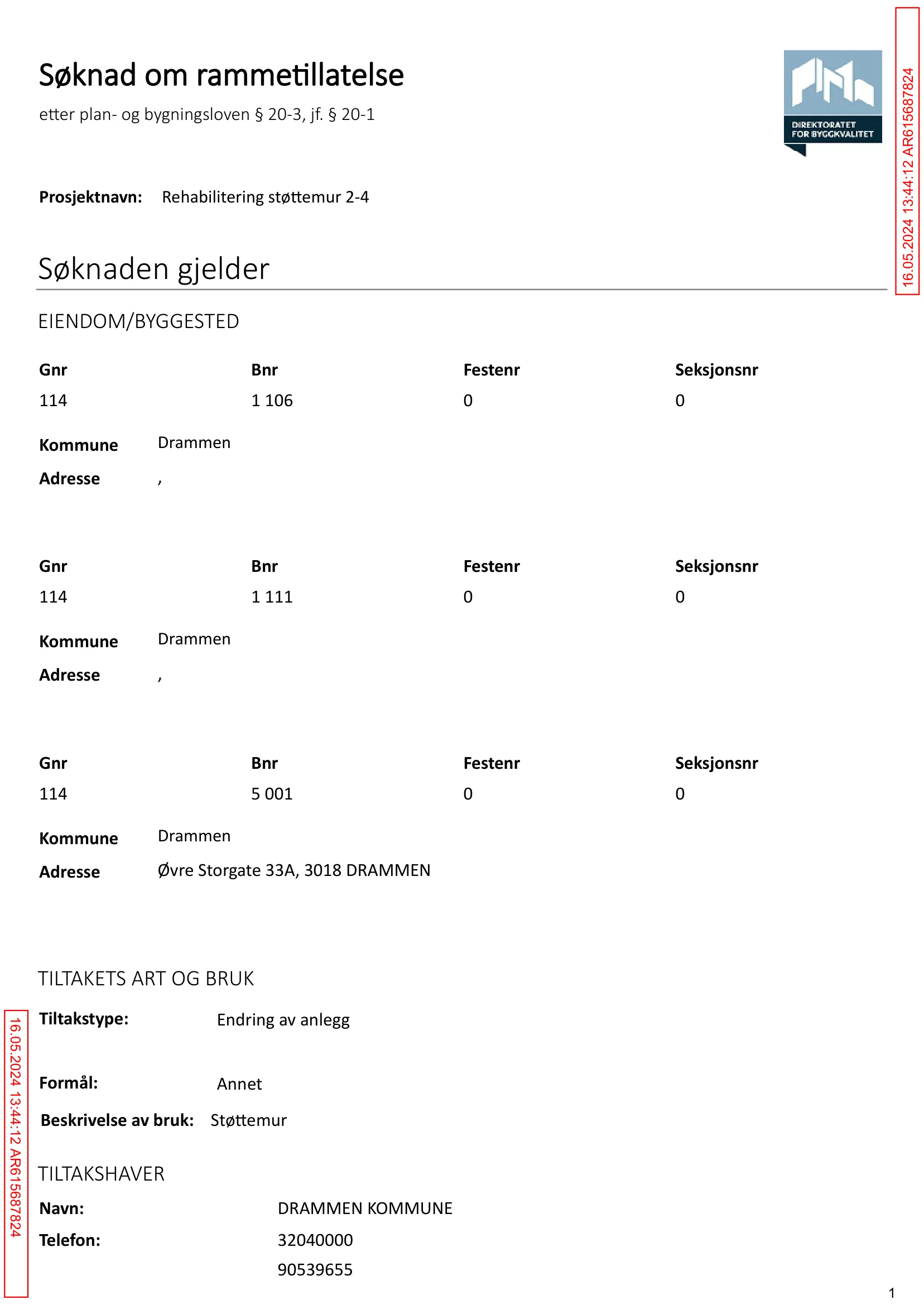 Søknad om rammetillatelse