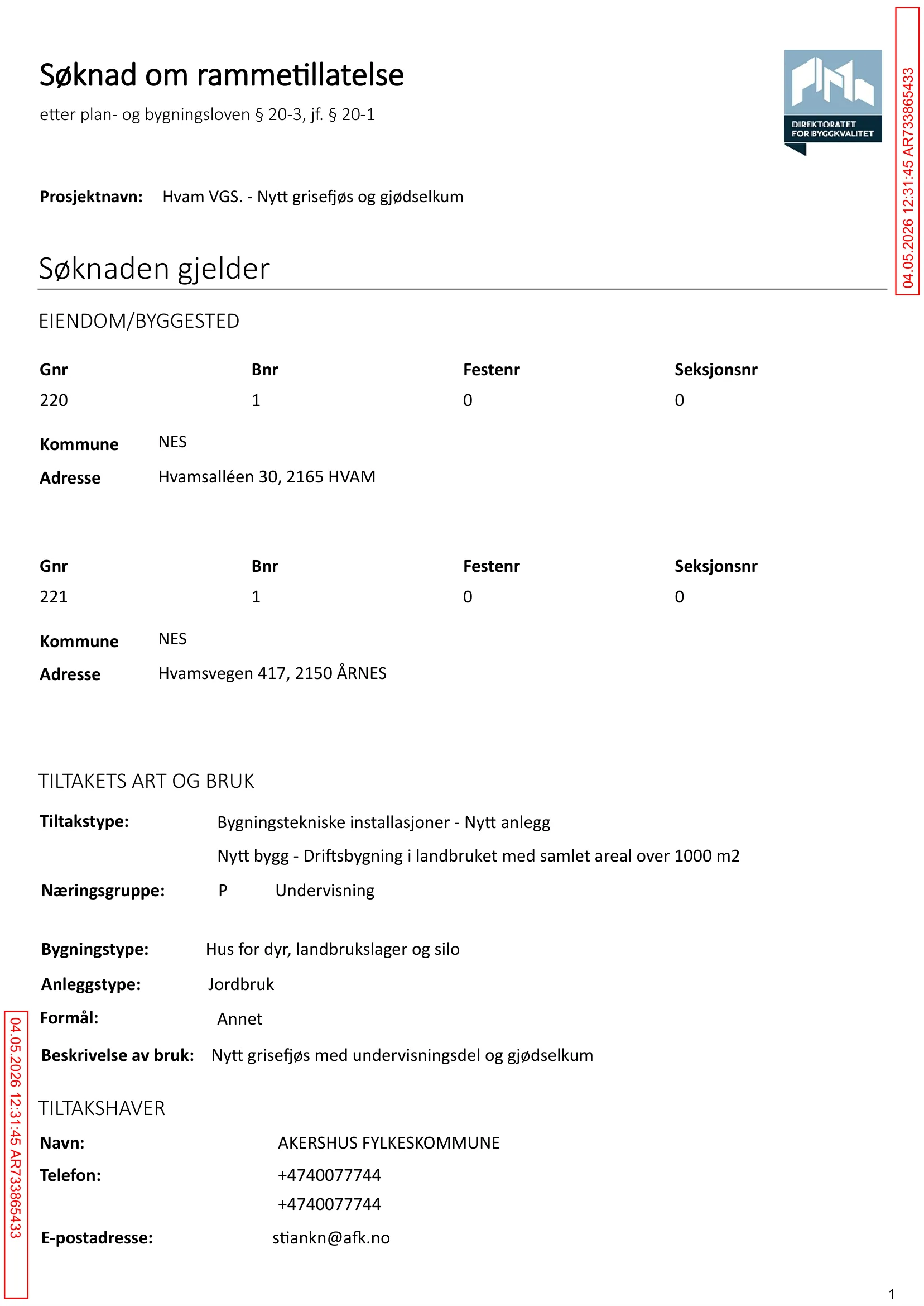Søknad om rammetillatelse