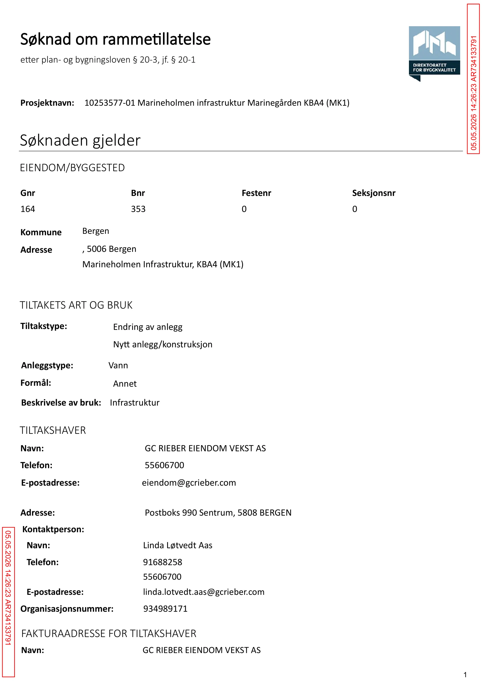 Søknad om rammetillatelse