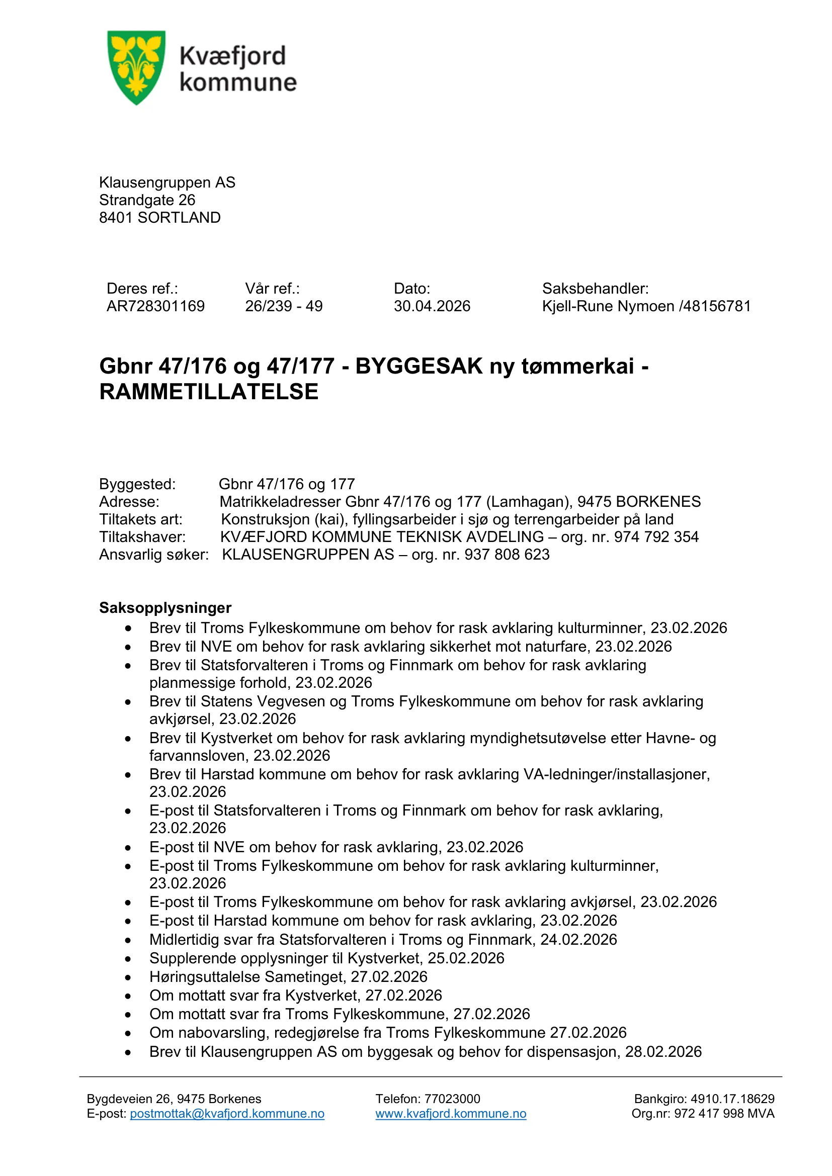 Søknad om rammetillatelse