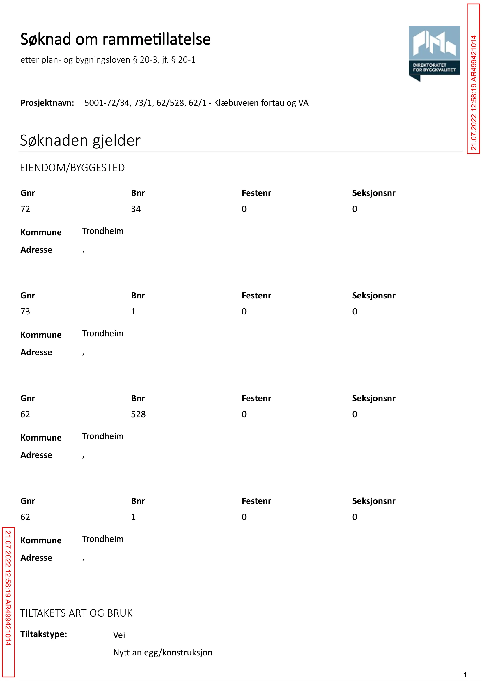 Søknad om rammetillatelse