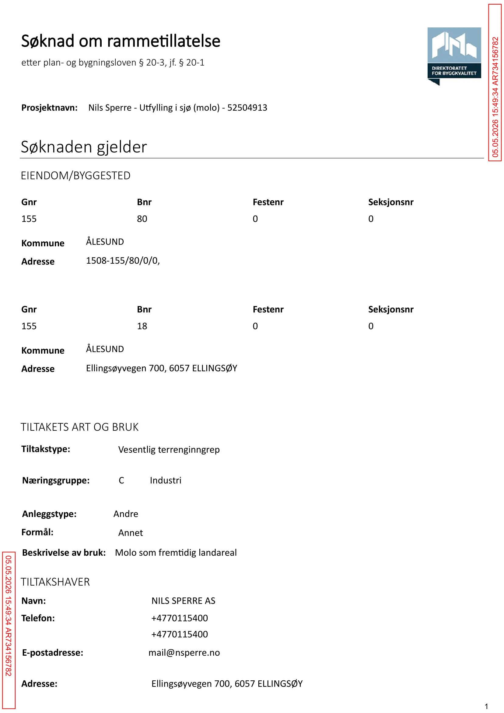 Søknad om rammetillatelse