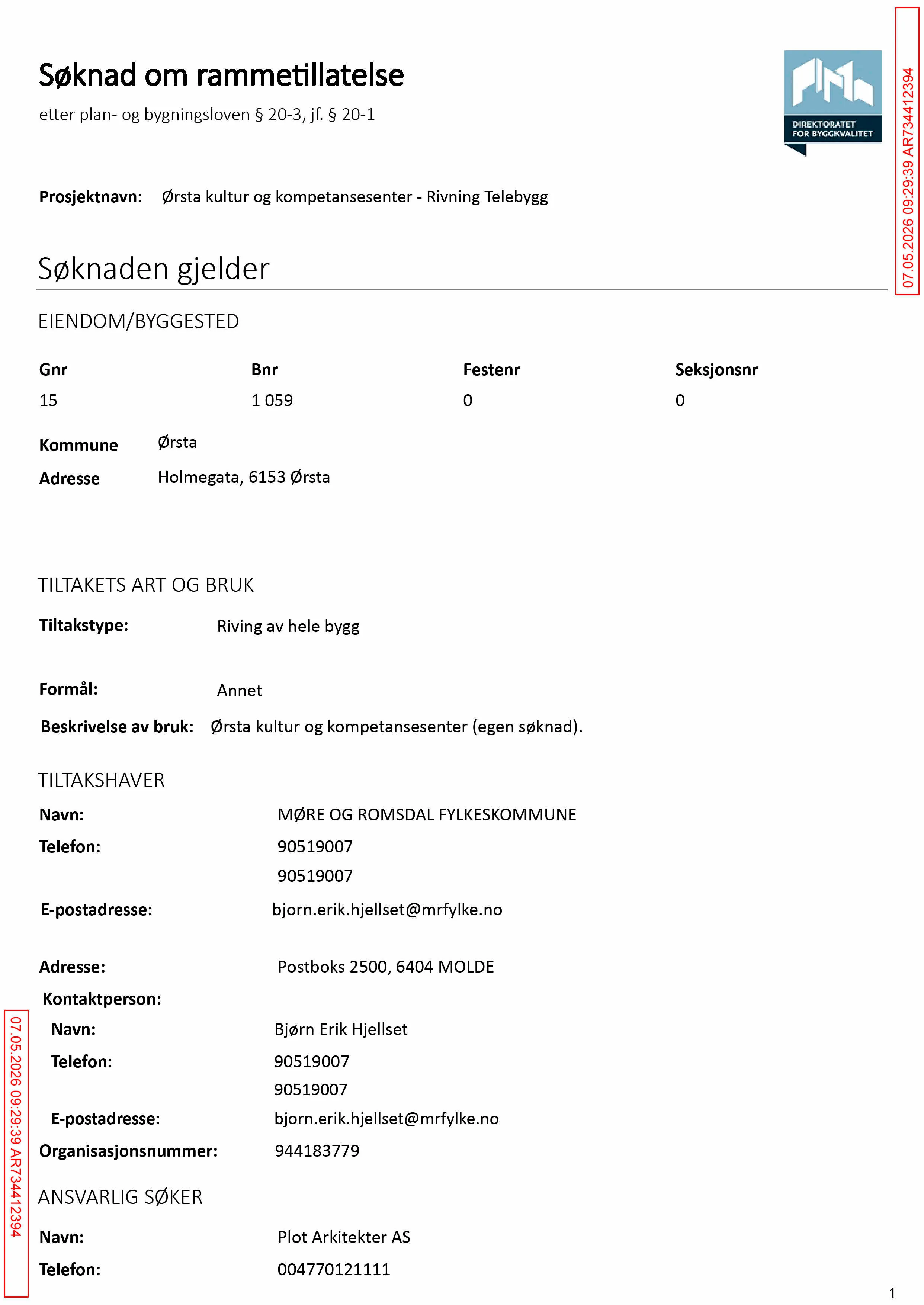Søknad om rammetillatelse