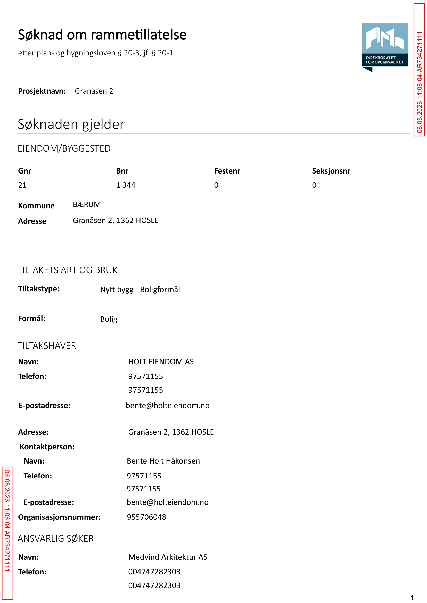 Søknad om rammetillatelse