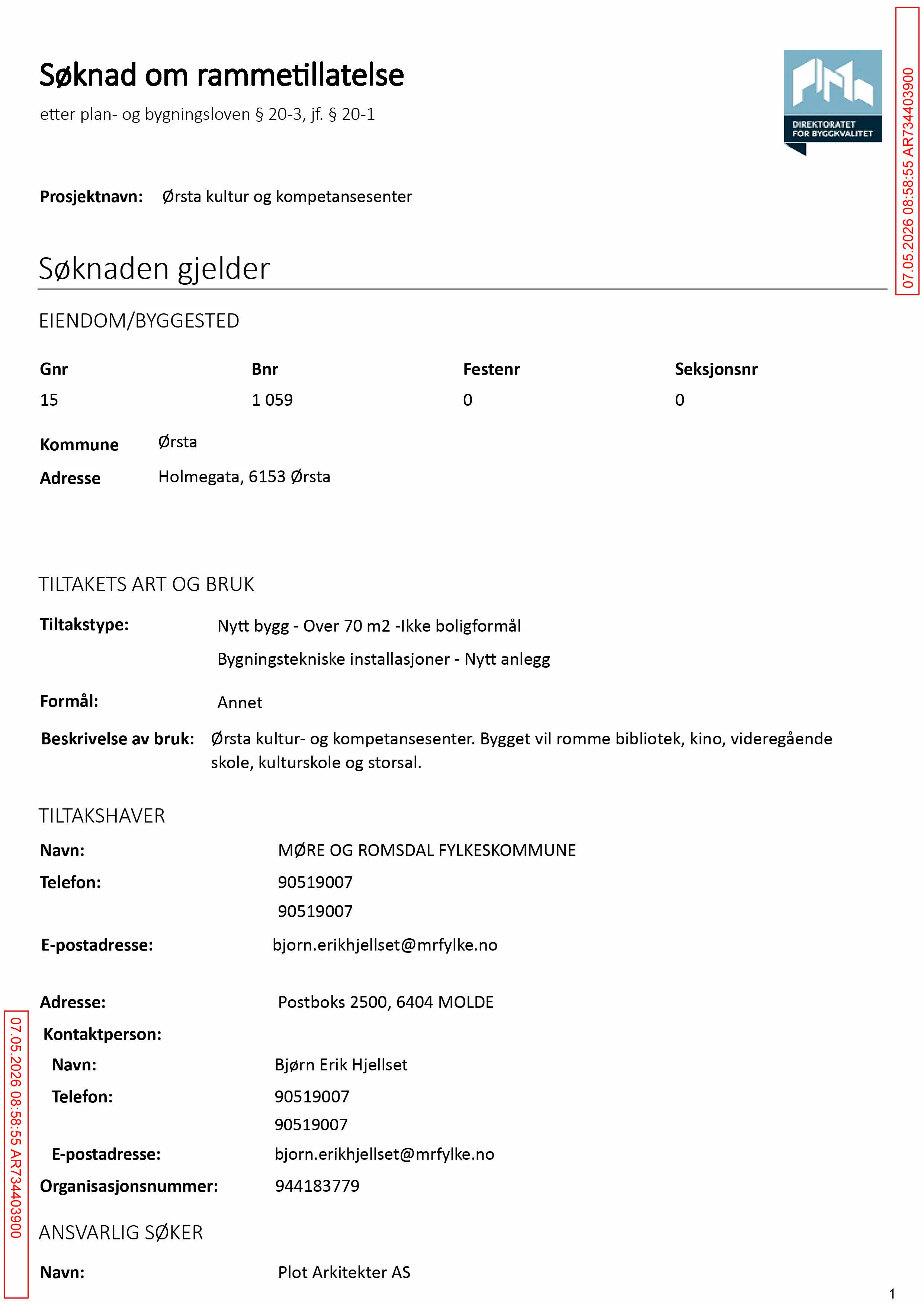Søknad om rammetillatelse