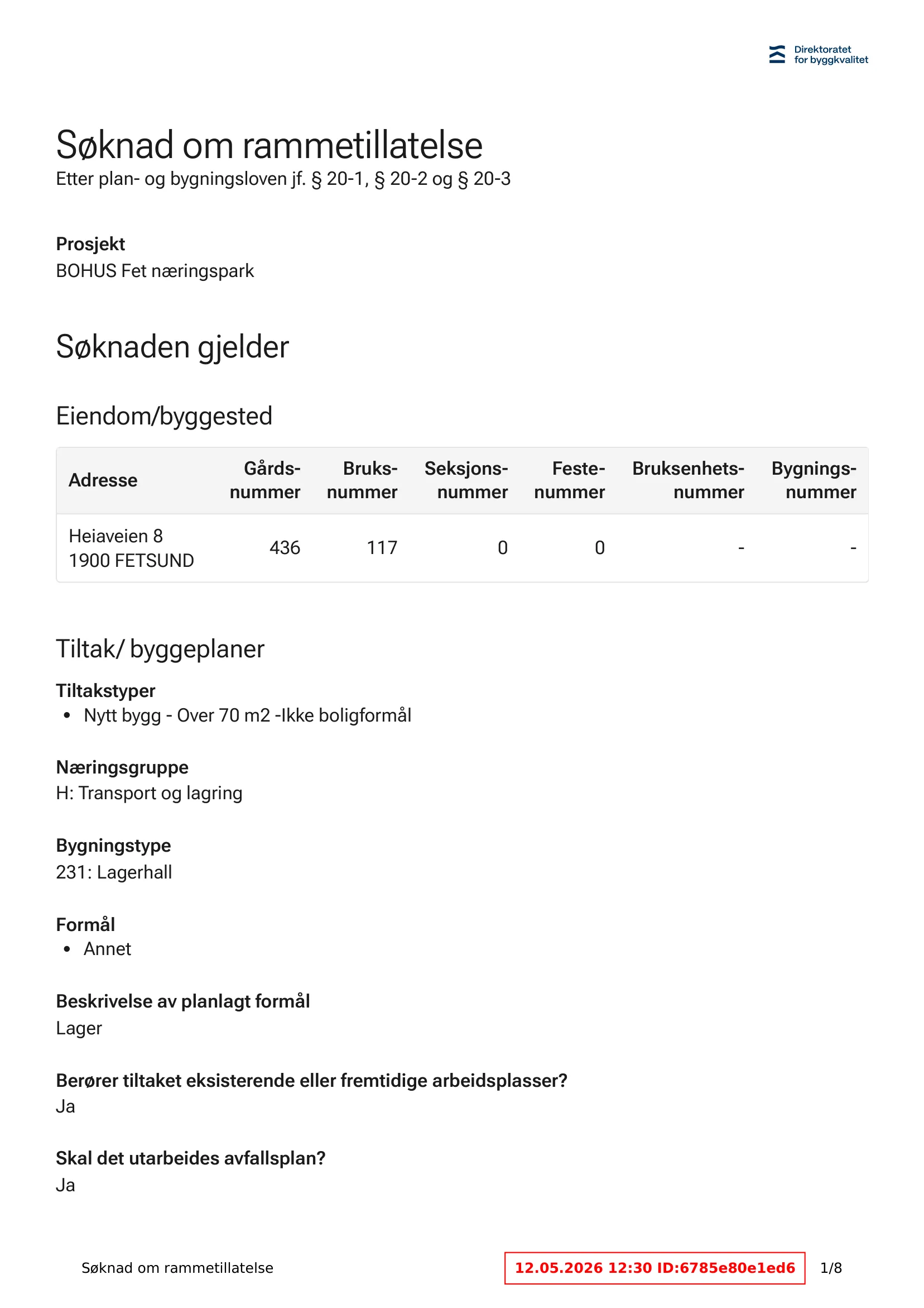 Søknad om rammetillatelse