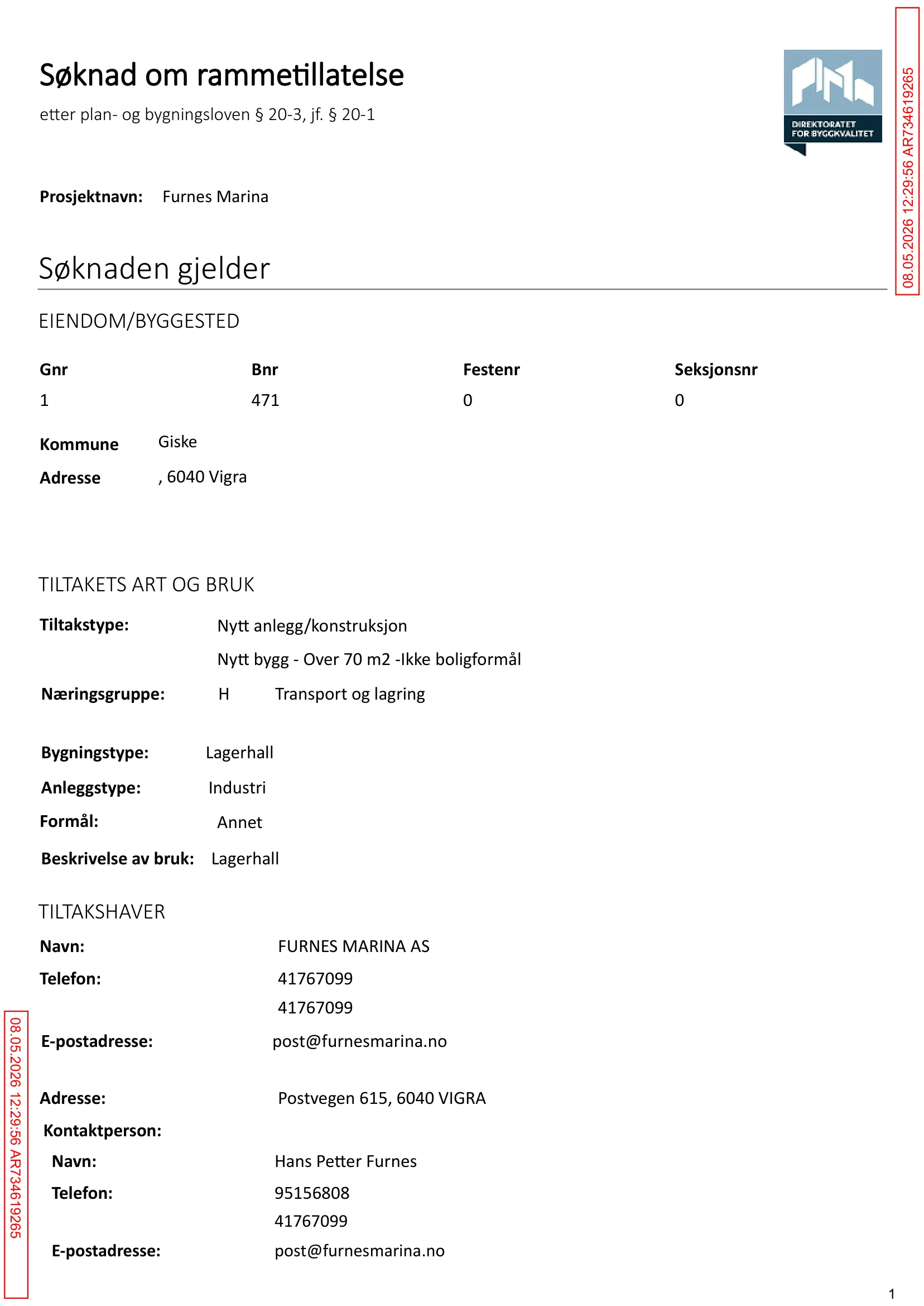 Søknad om rammetillatelse