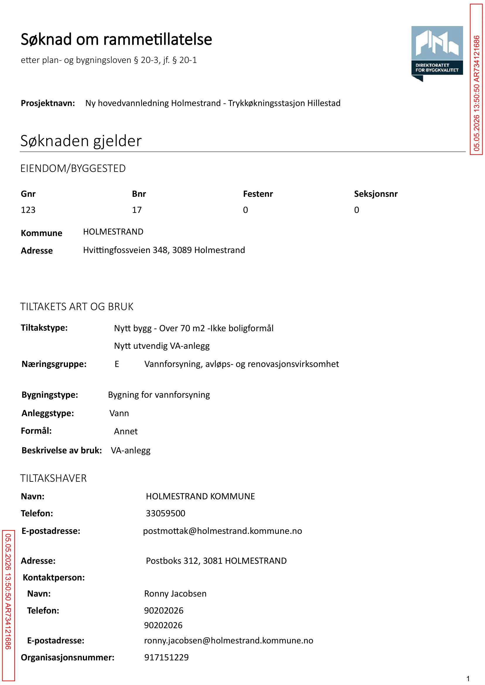 Søknad om rammetillatelse