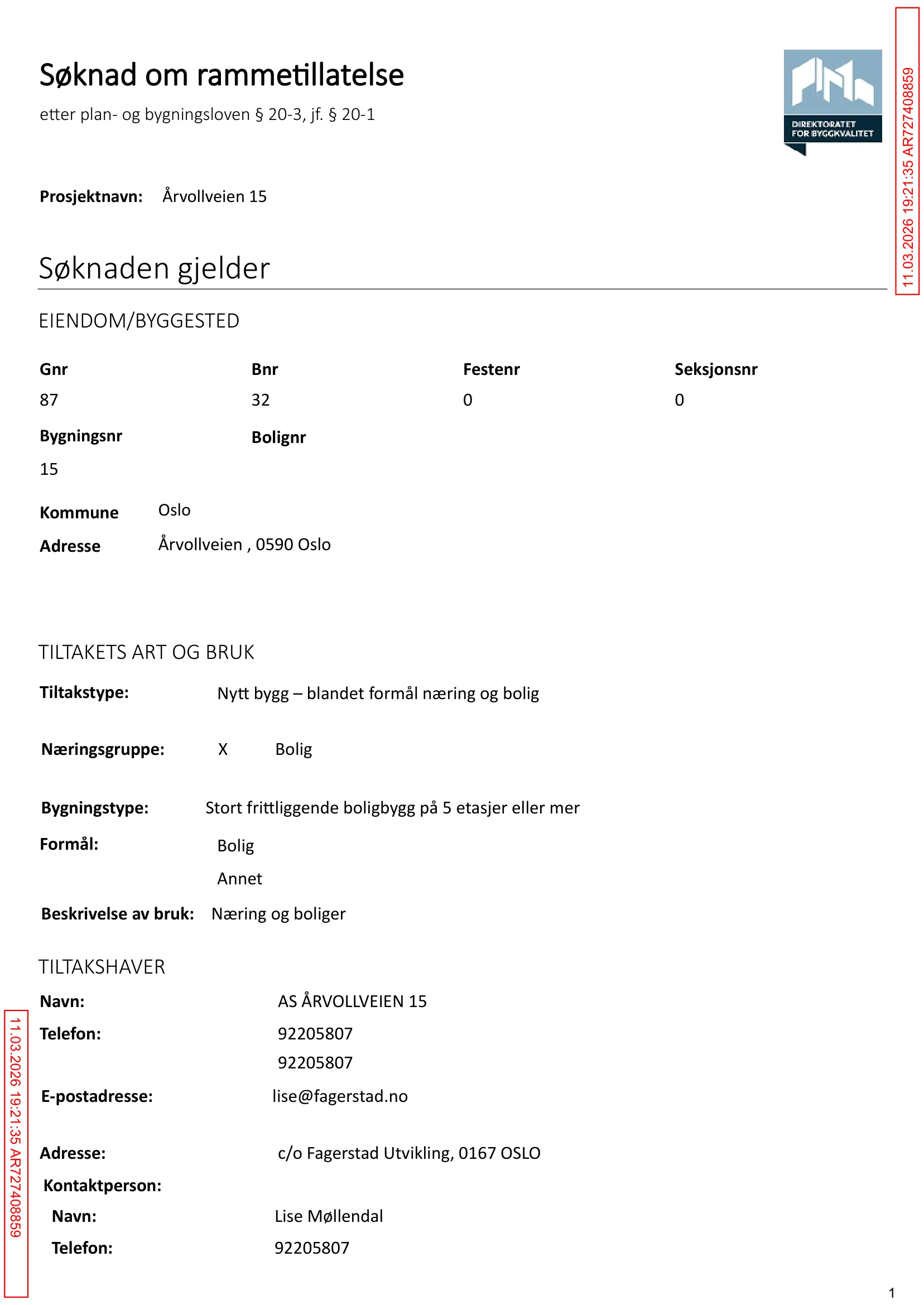 Søknad om rammetillatelse