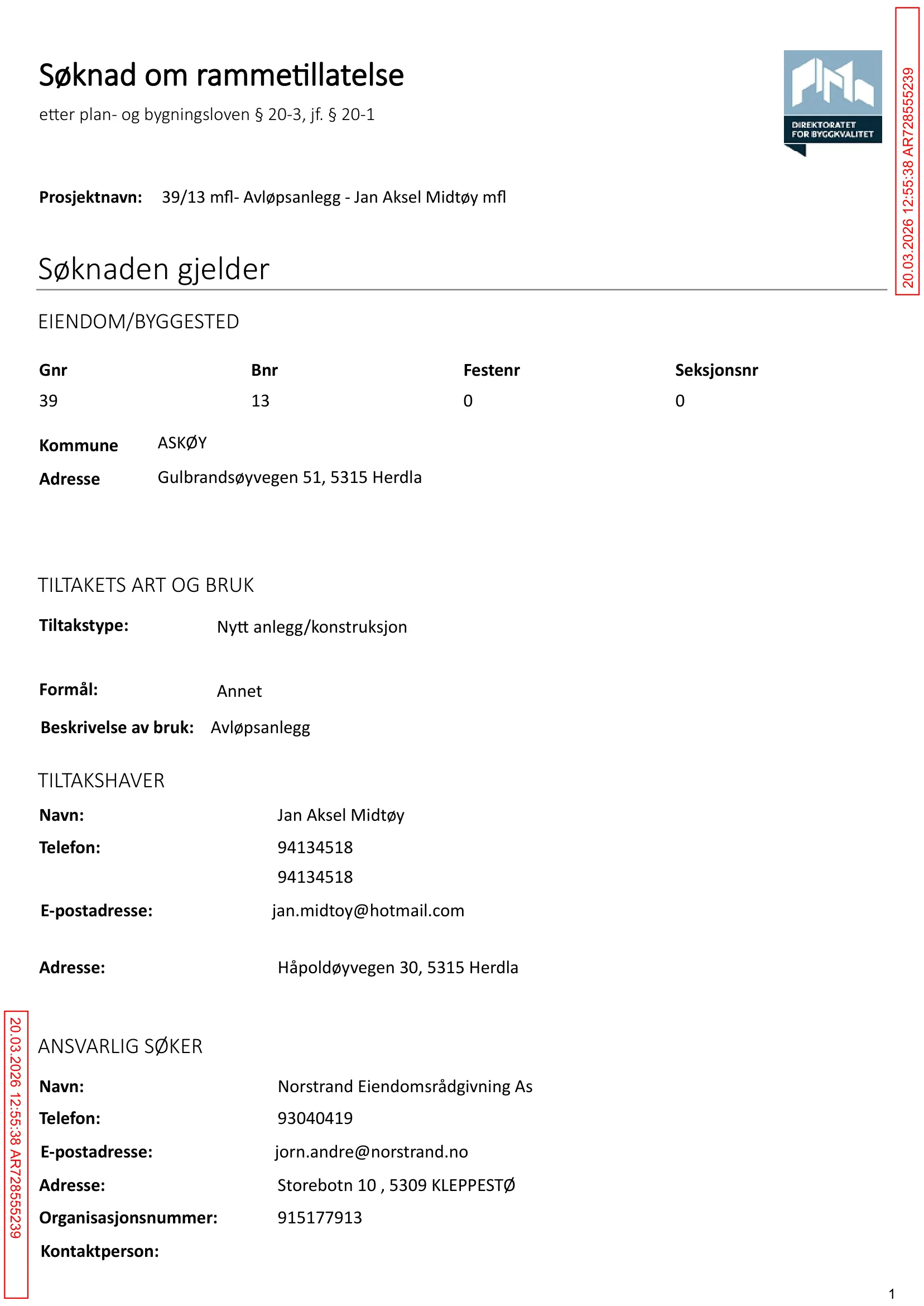 Søknad om rammetillatelse