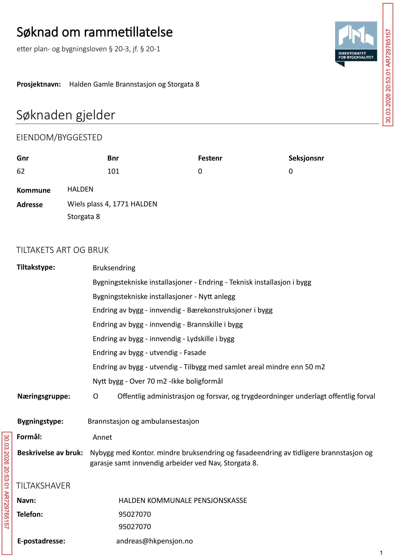 Søknad om rammetillatelse