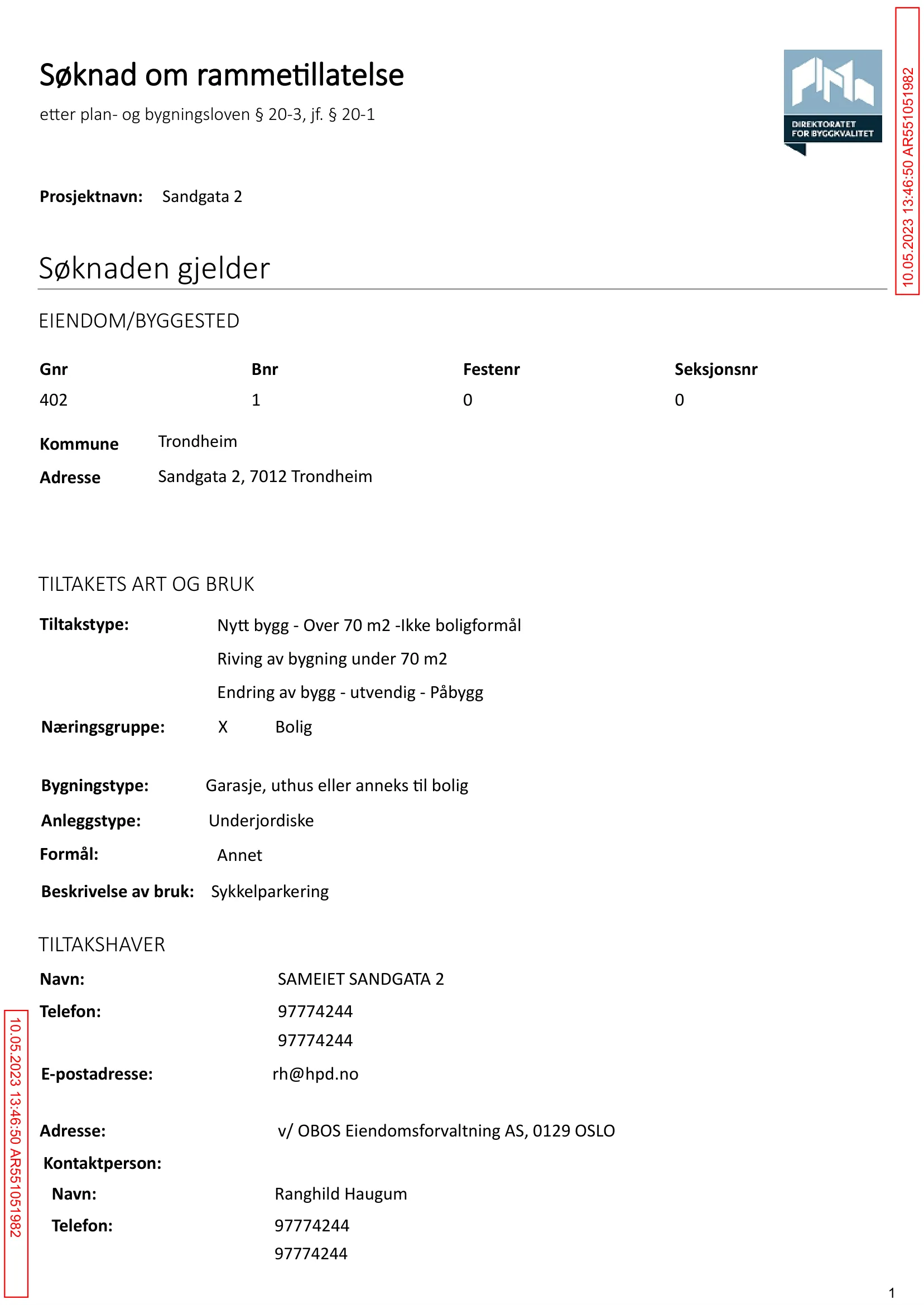 Søknad om rammetillatelse
