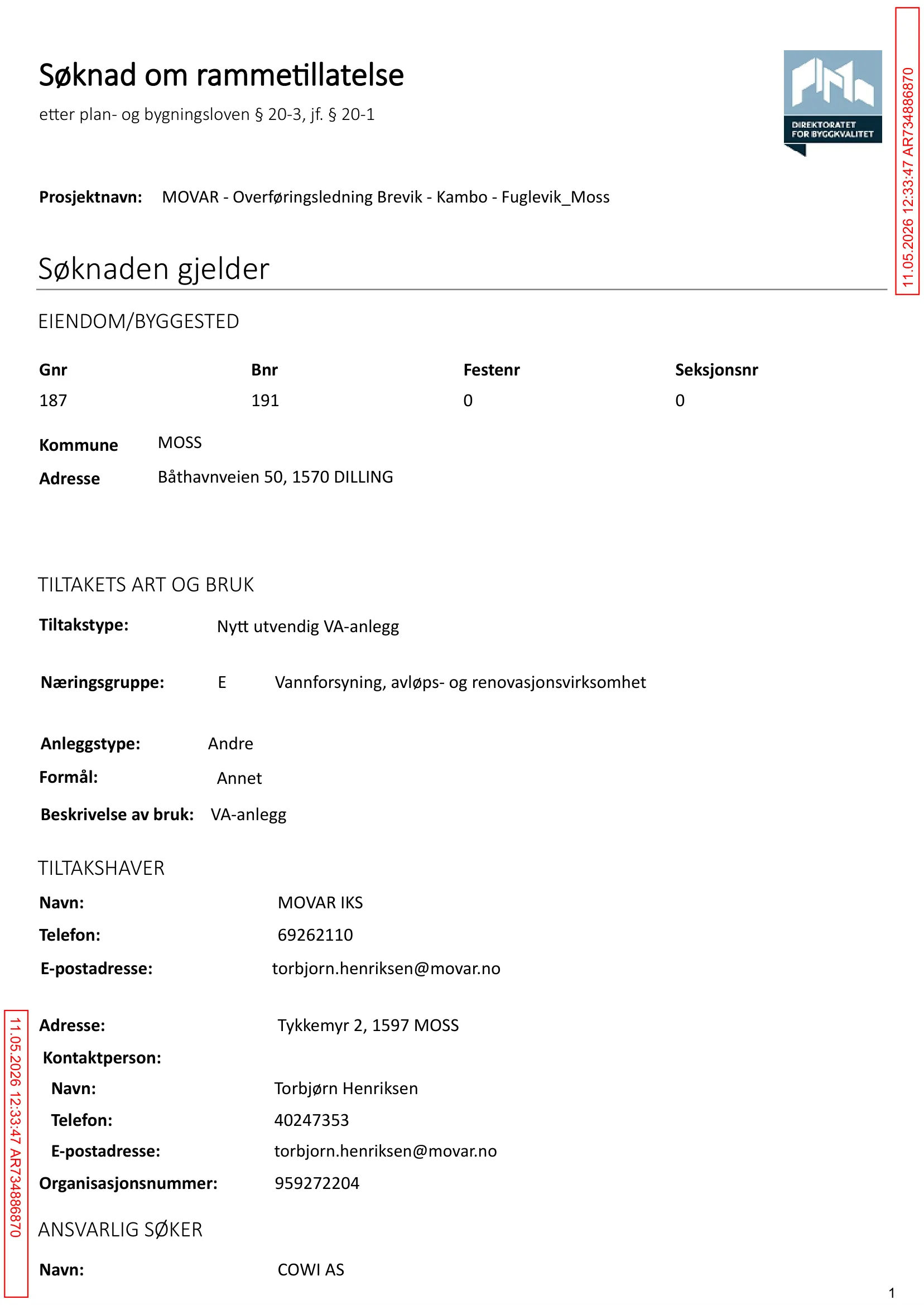 Søknad om rammetillatelse
