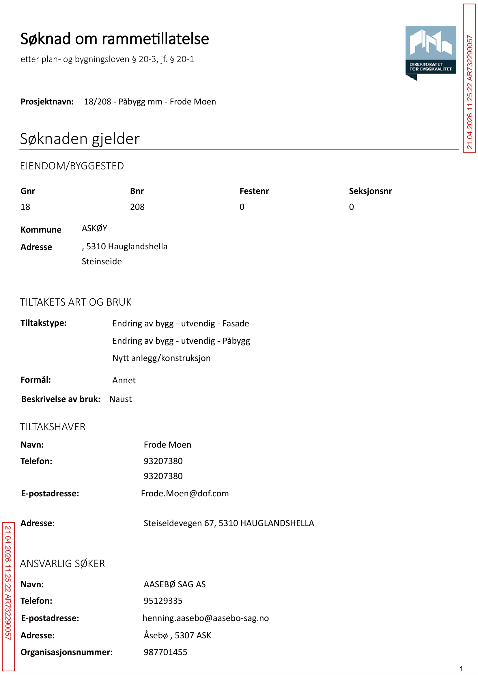 Søknad om rammetillatelse