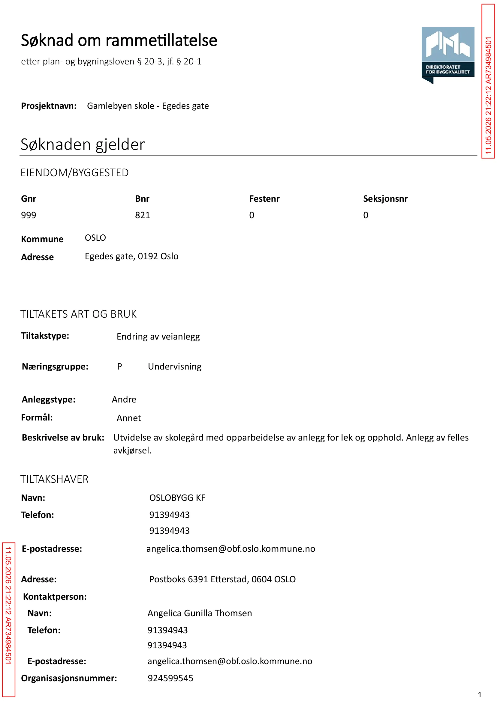 Søknad om rammetillatelse