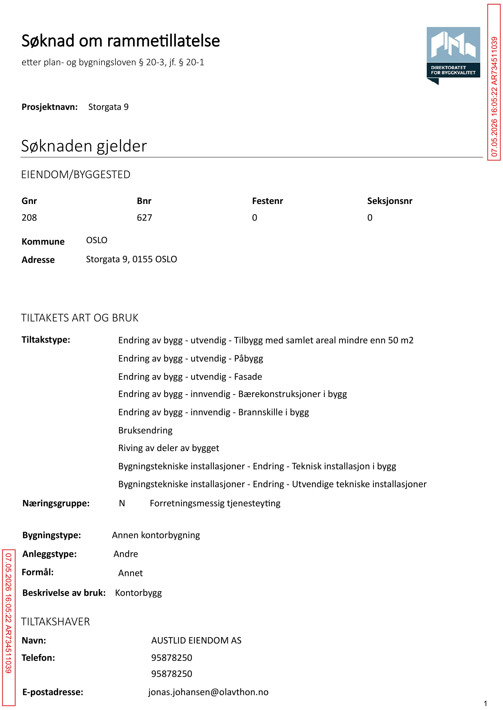 Søknad om rammetillatelse