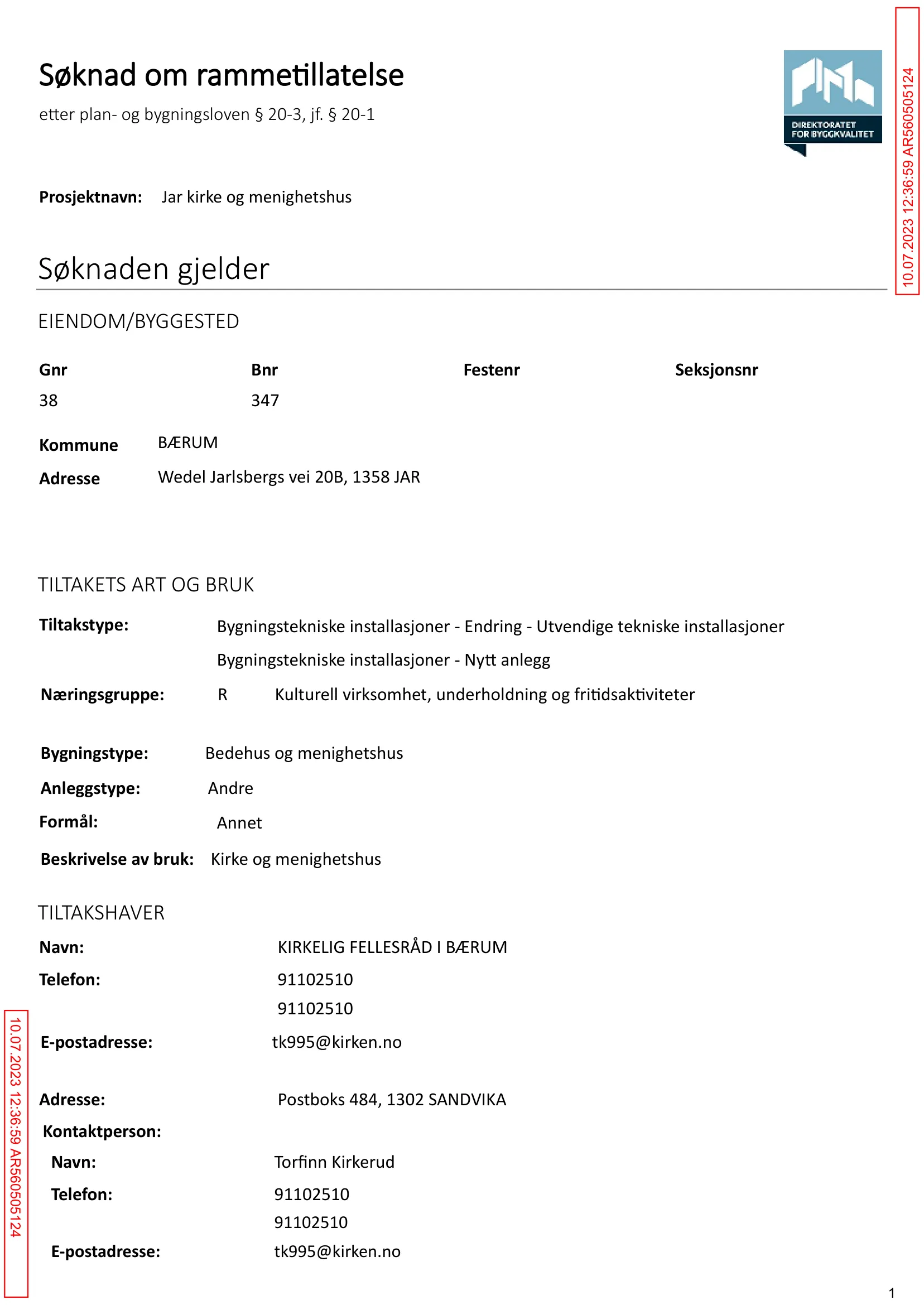 Søknad om rammetillatelse