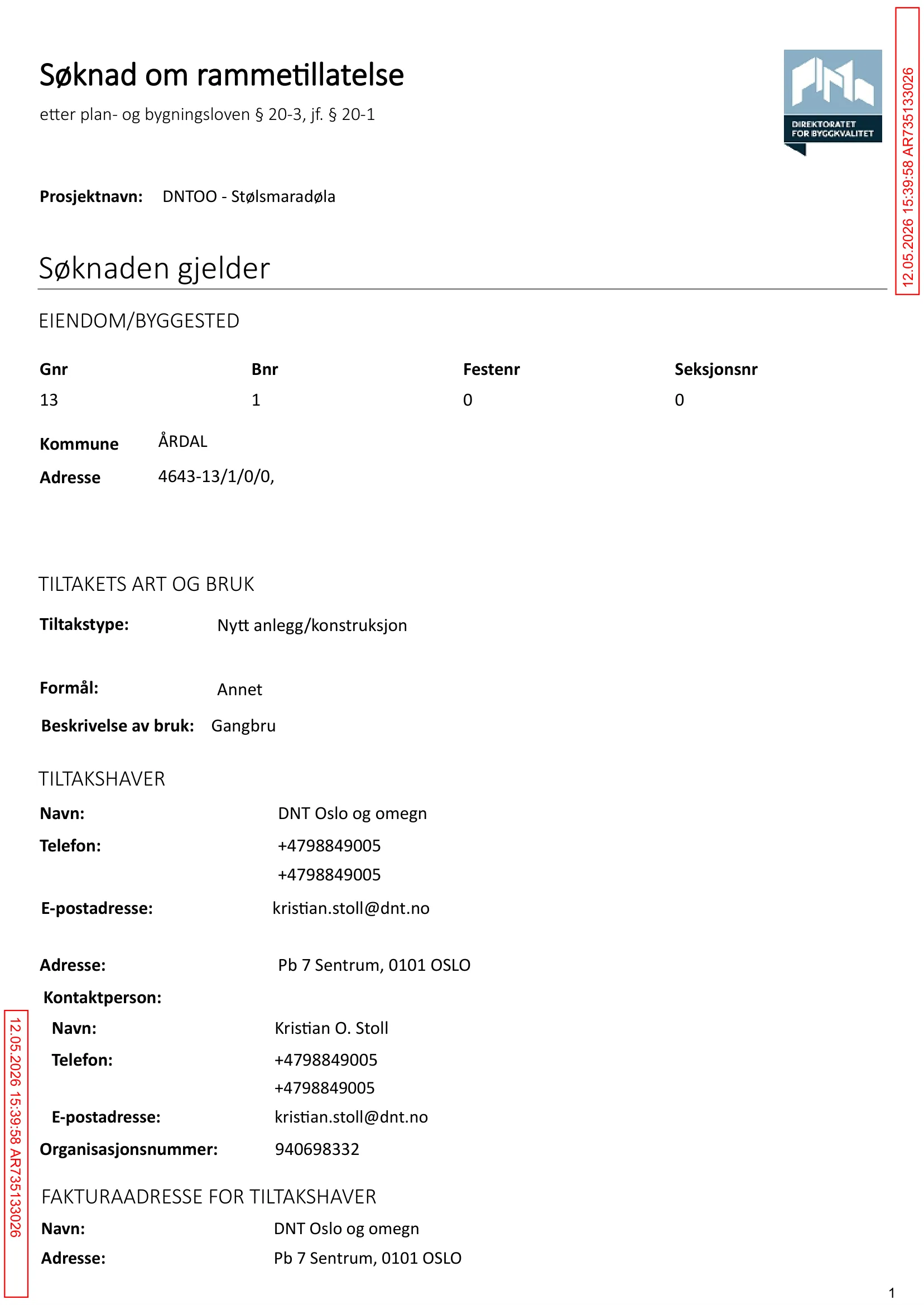Søknad om rammetillatelse