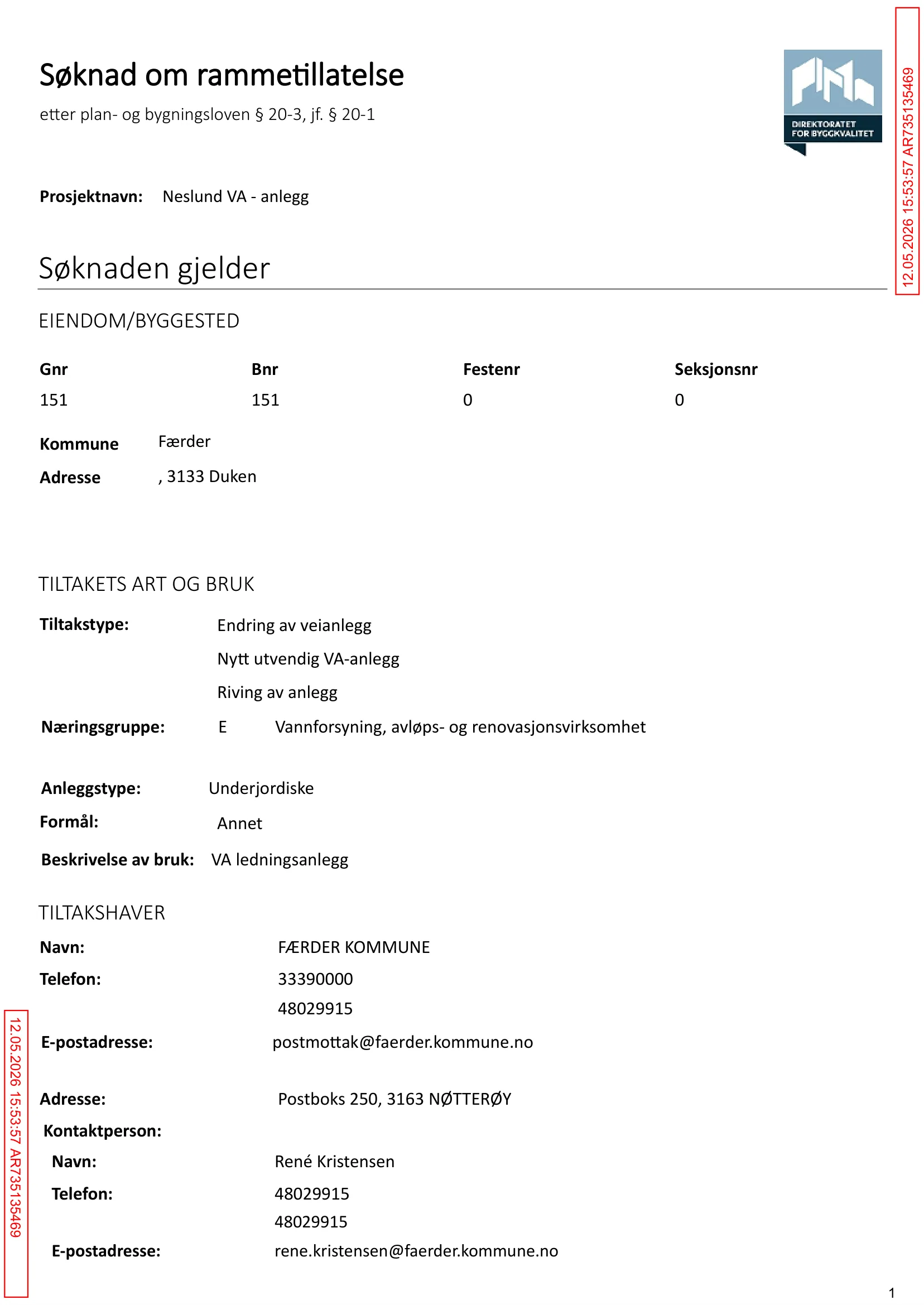 Søknad om rammetillatelse