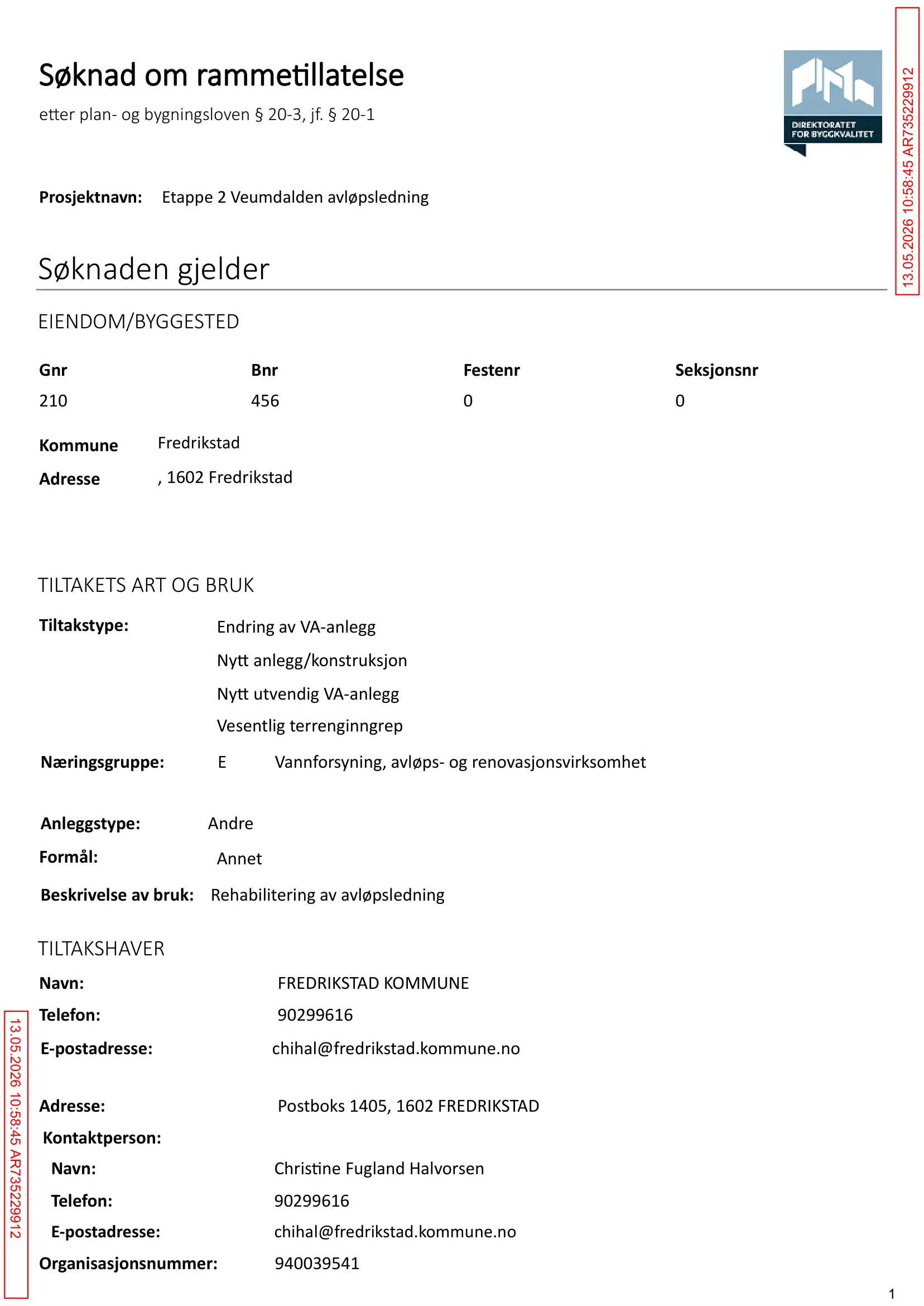 Søknad om rammetillatelse