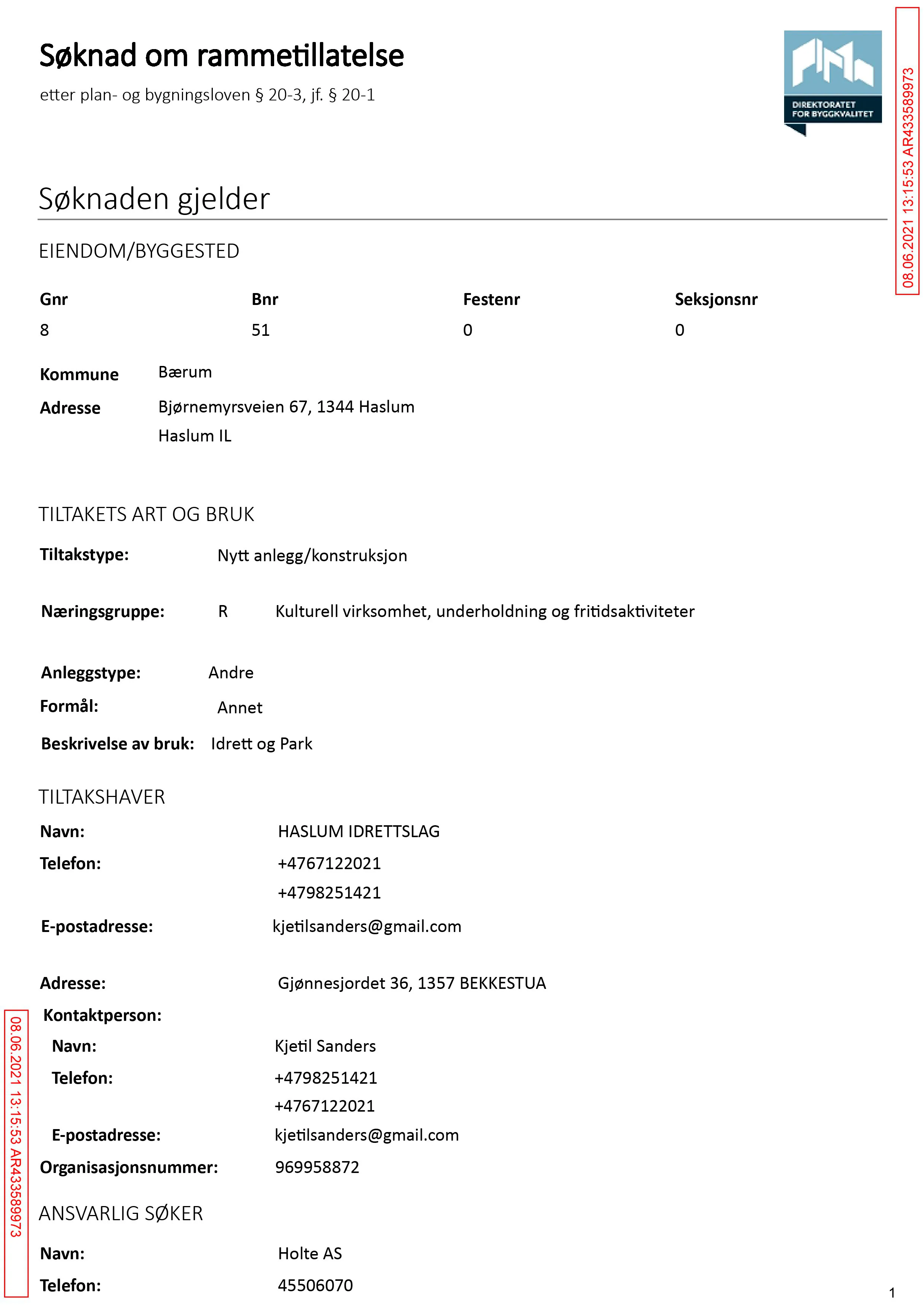 Søknad om rammetillatelse