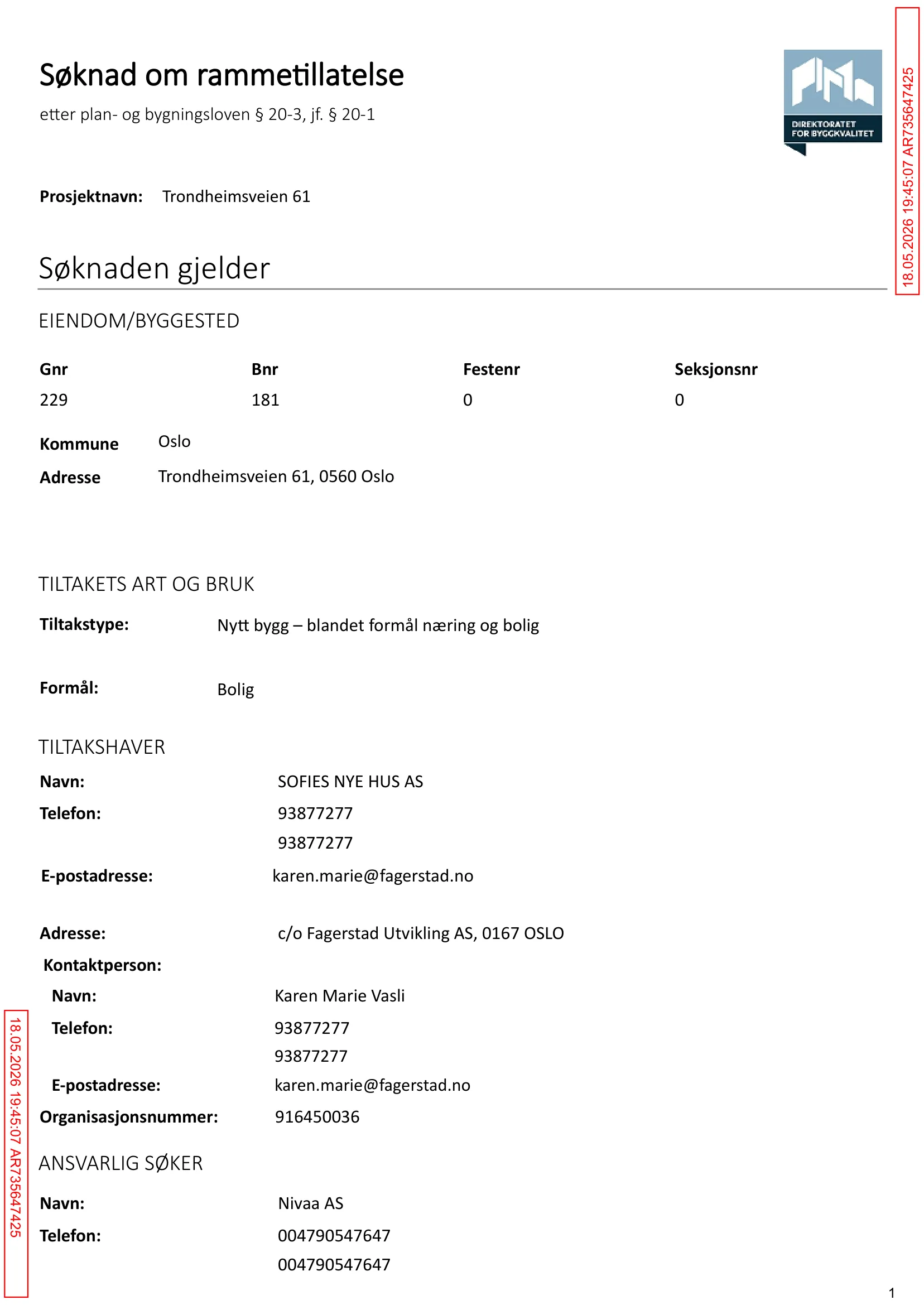 Søknad om rammetillatelse
