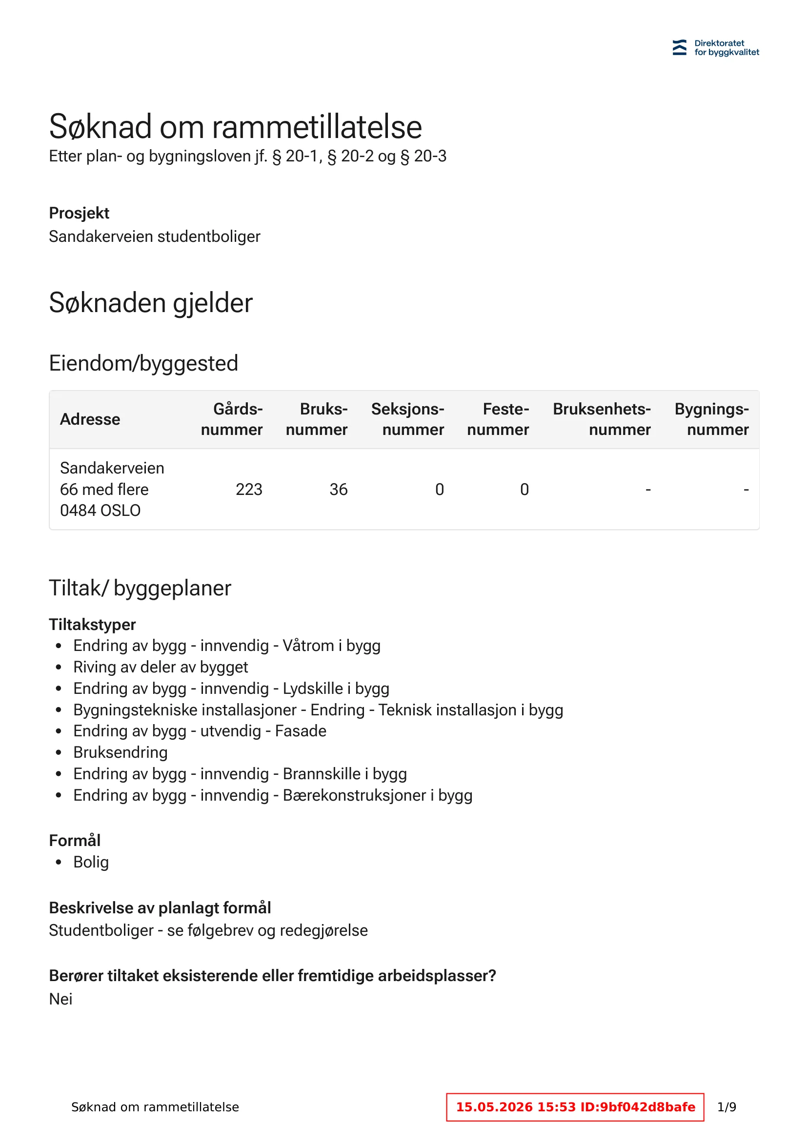 Søknad om rammetillatelse