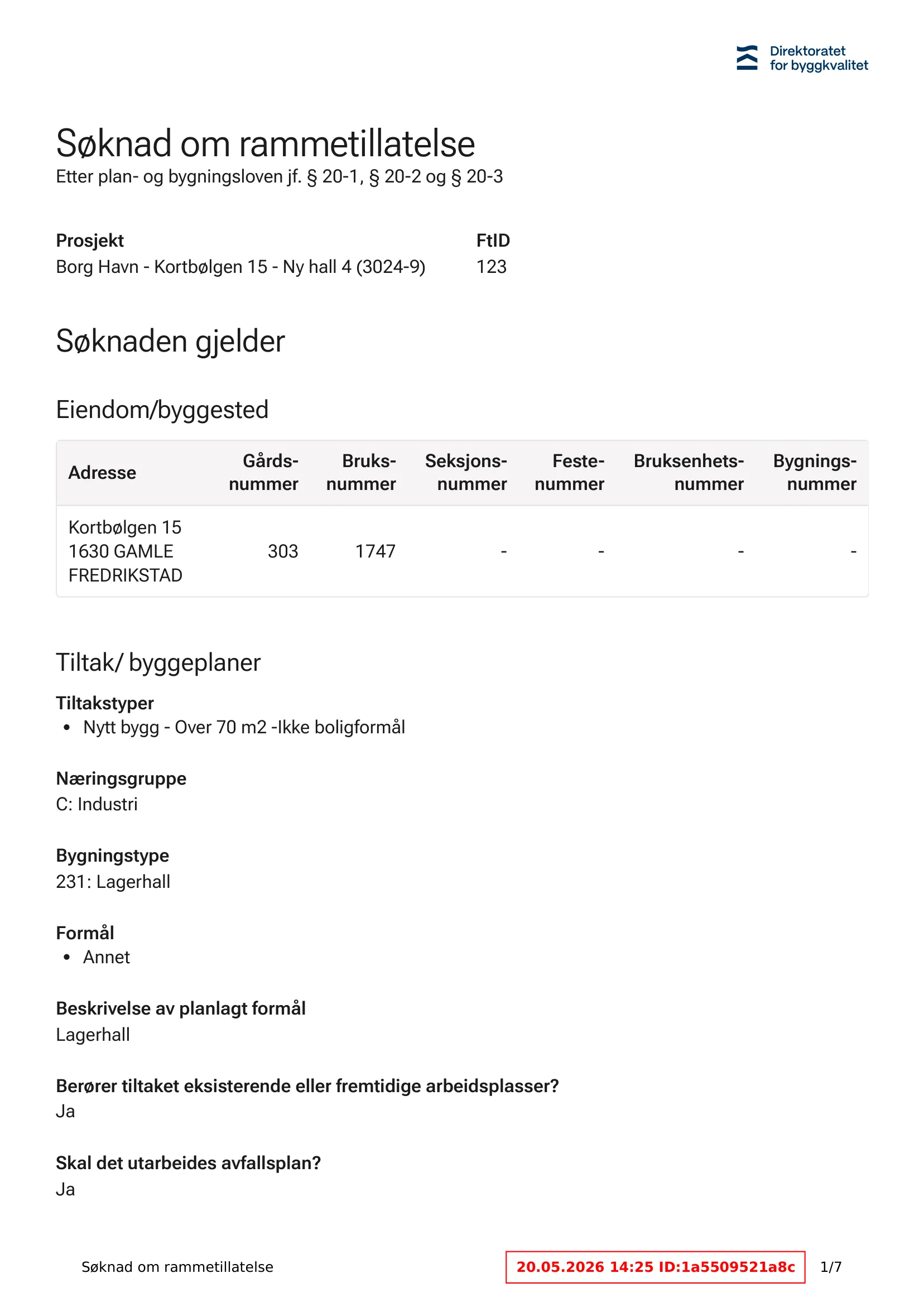 Søknad om rammetillatelse
