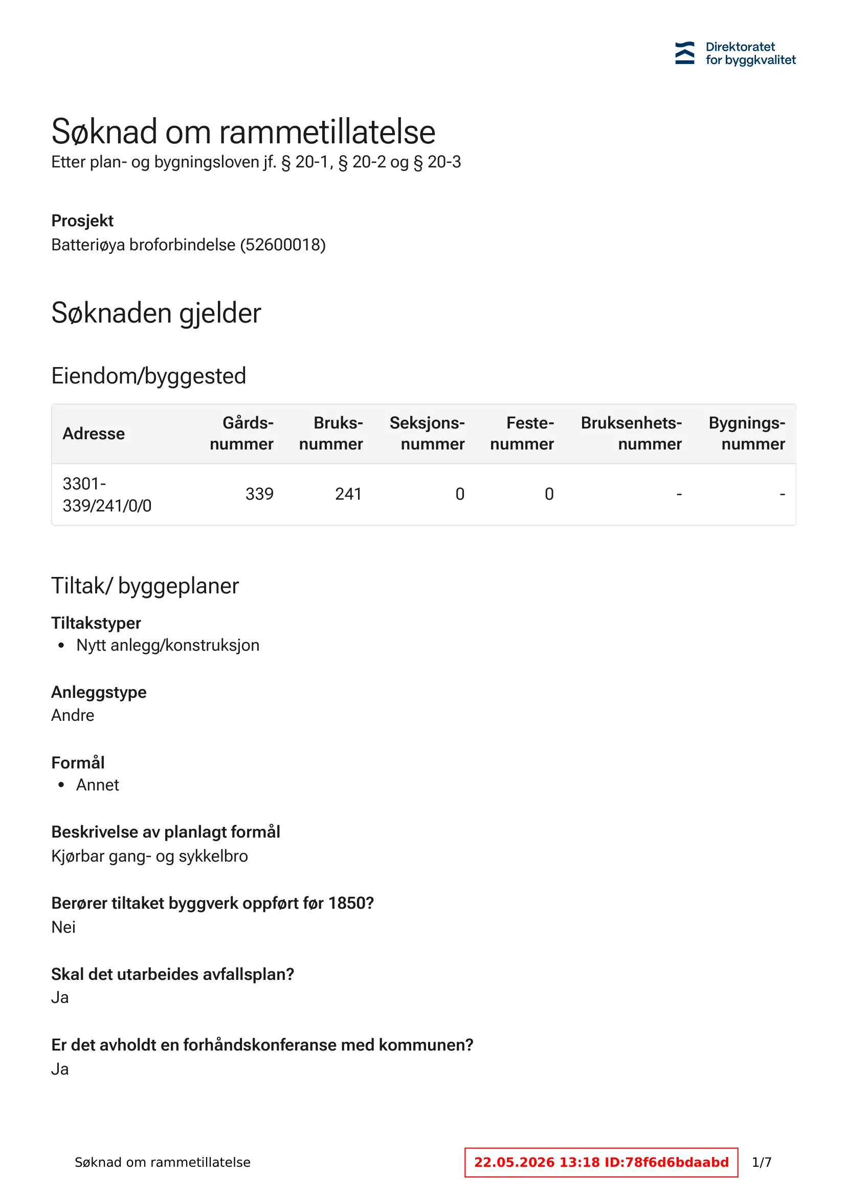 Søknad om rammetillatelse