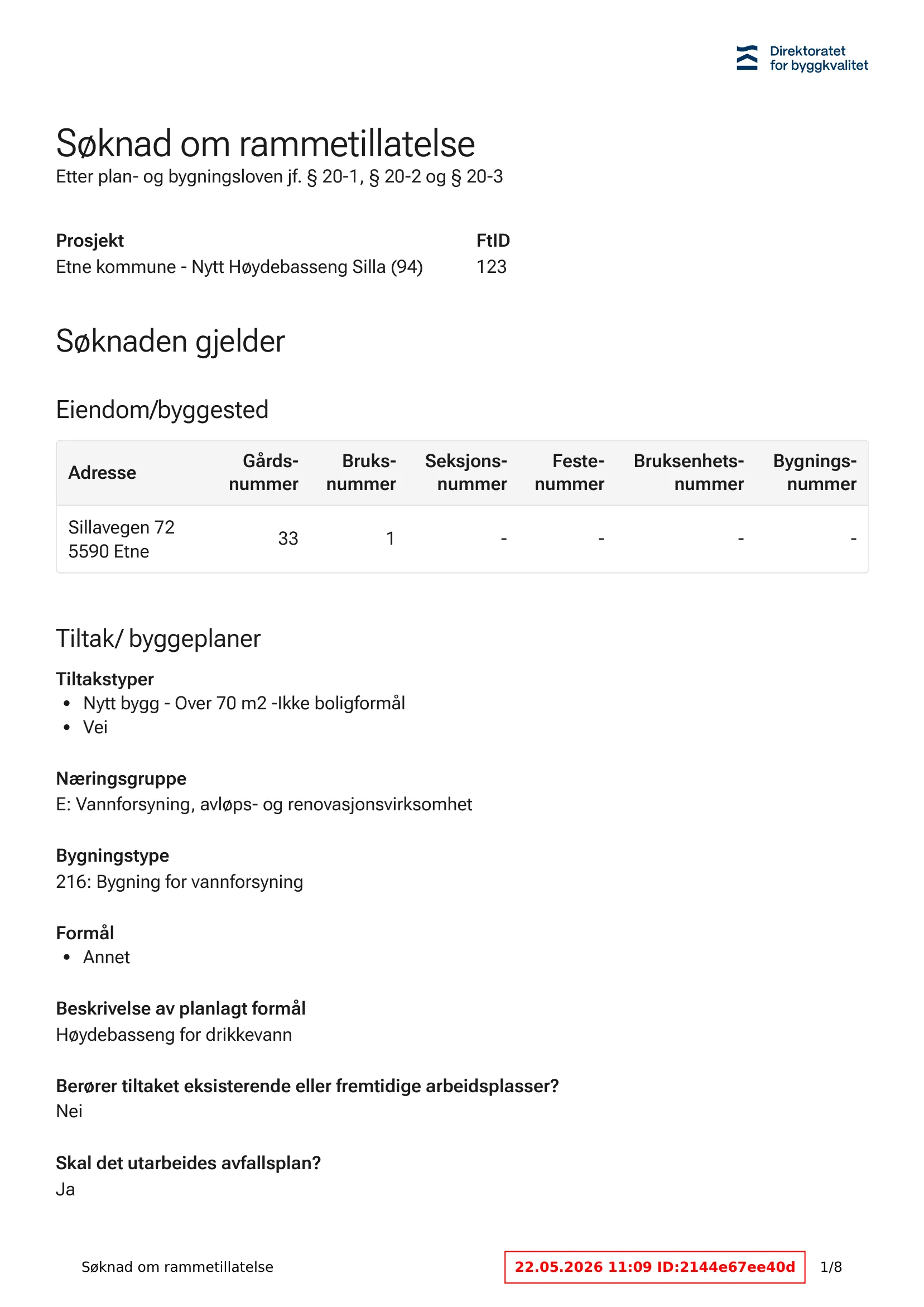 Søknad om rammetillatelse